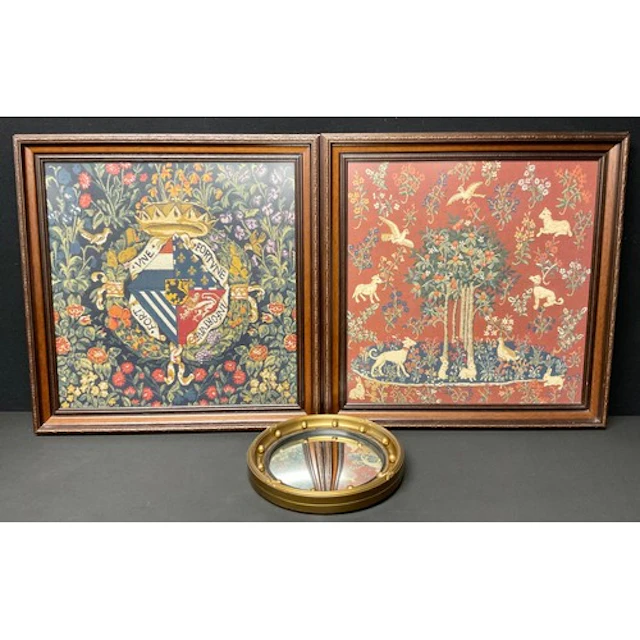 An Aubusson type woolwork tapestry panel, bearing coat of ar...