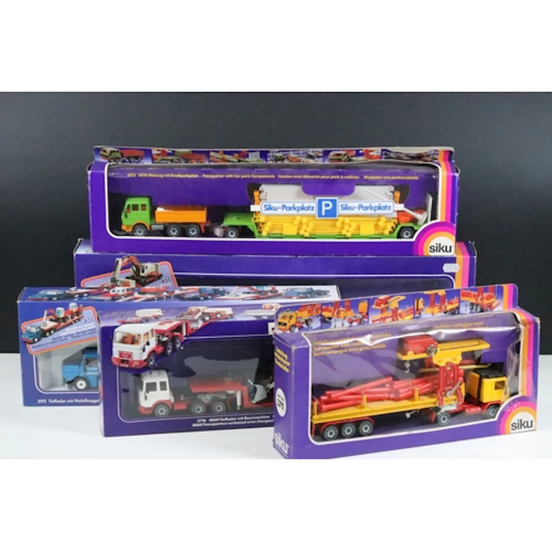 Five boxed Siku haulage diecast models to include 3711 Trans...