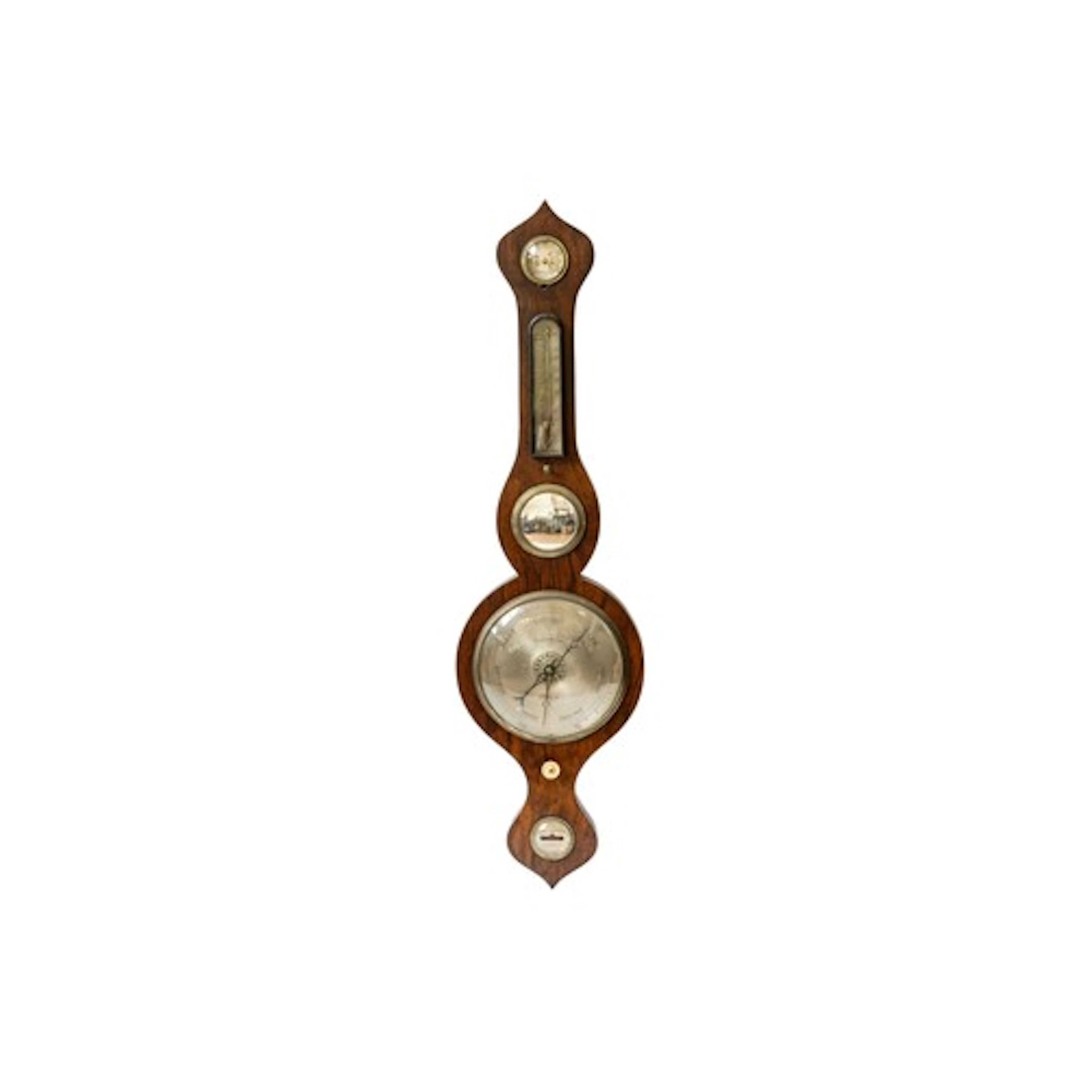 A 19TH CENTURY ROSEWOOD WHEEL BAROMETER with five dials 96 x...