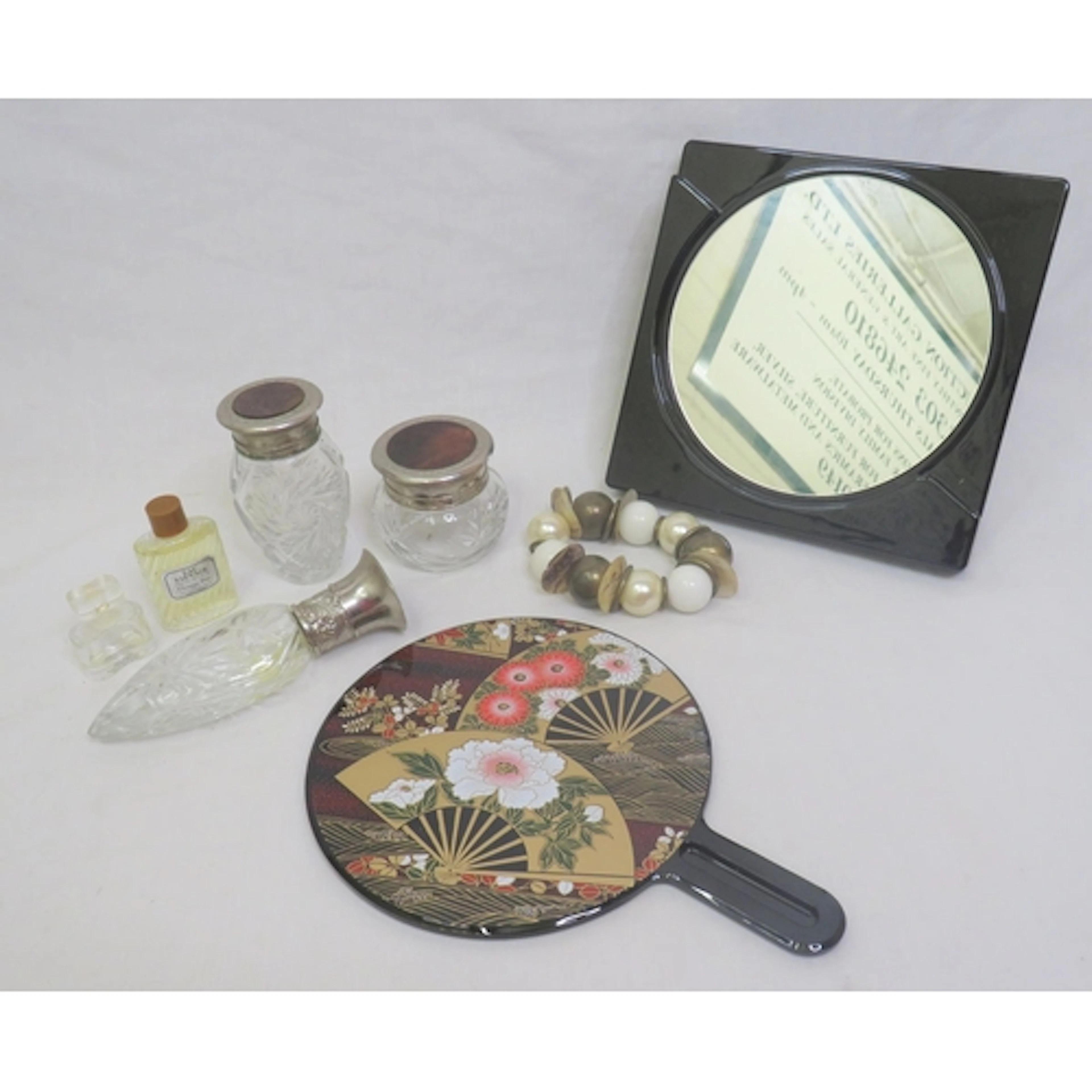 2 Cut Glass Ornate Lidded Ralph Lauren Cream Pots, stopper, ...