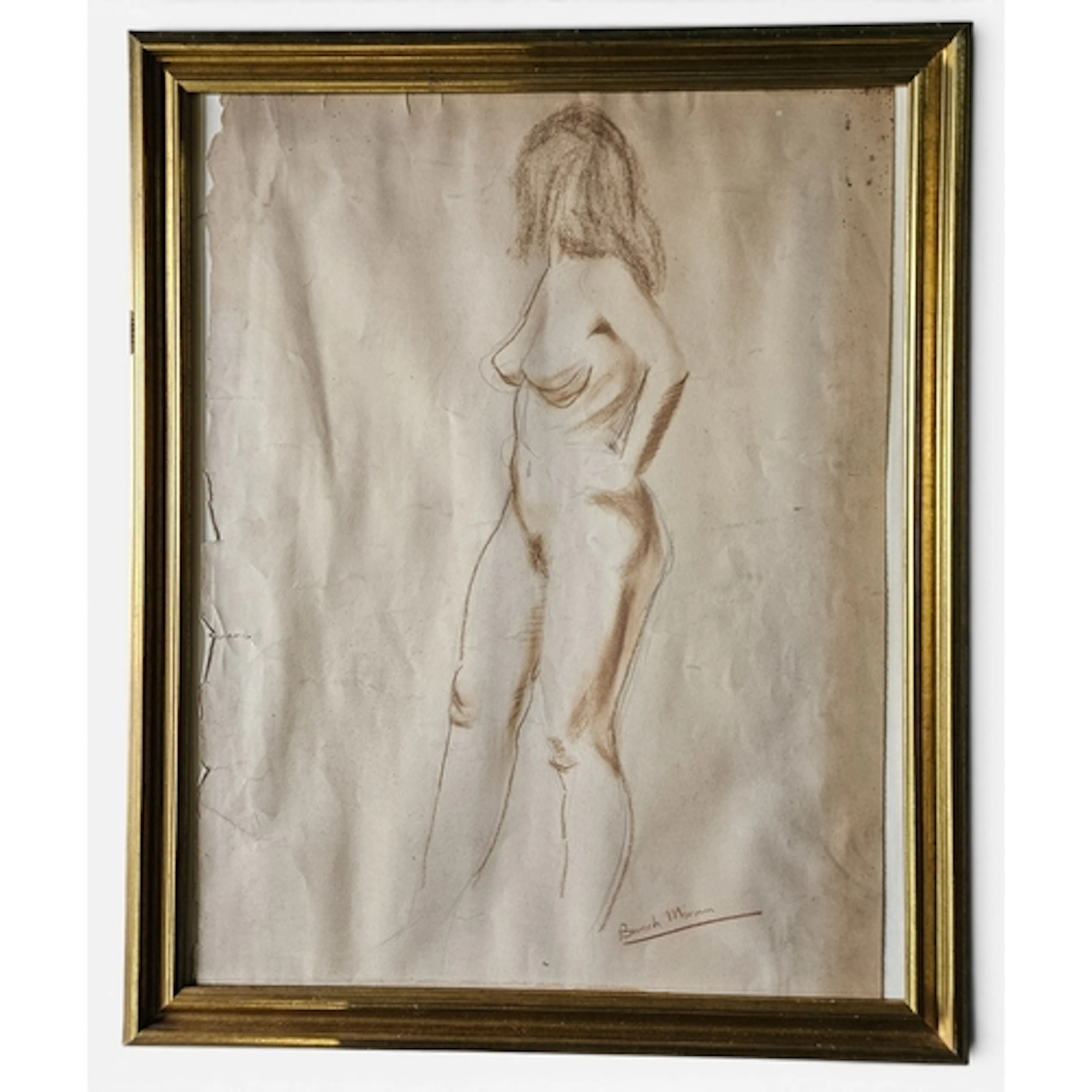 A pair of framed charcoal drawing on Paper by Frances Bunch ...