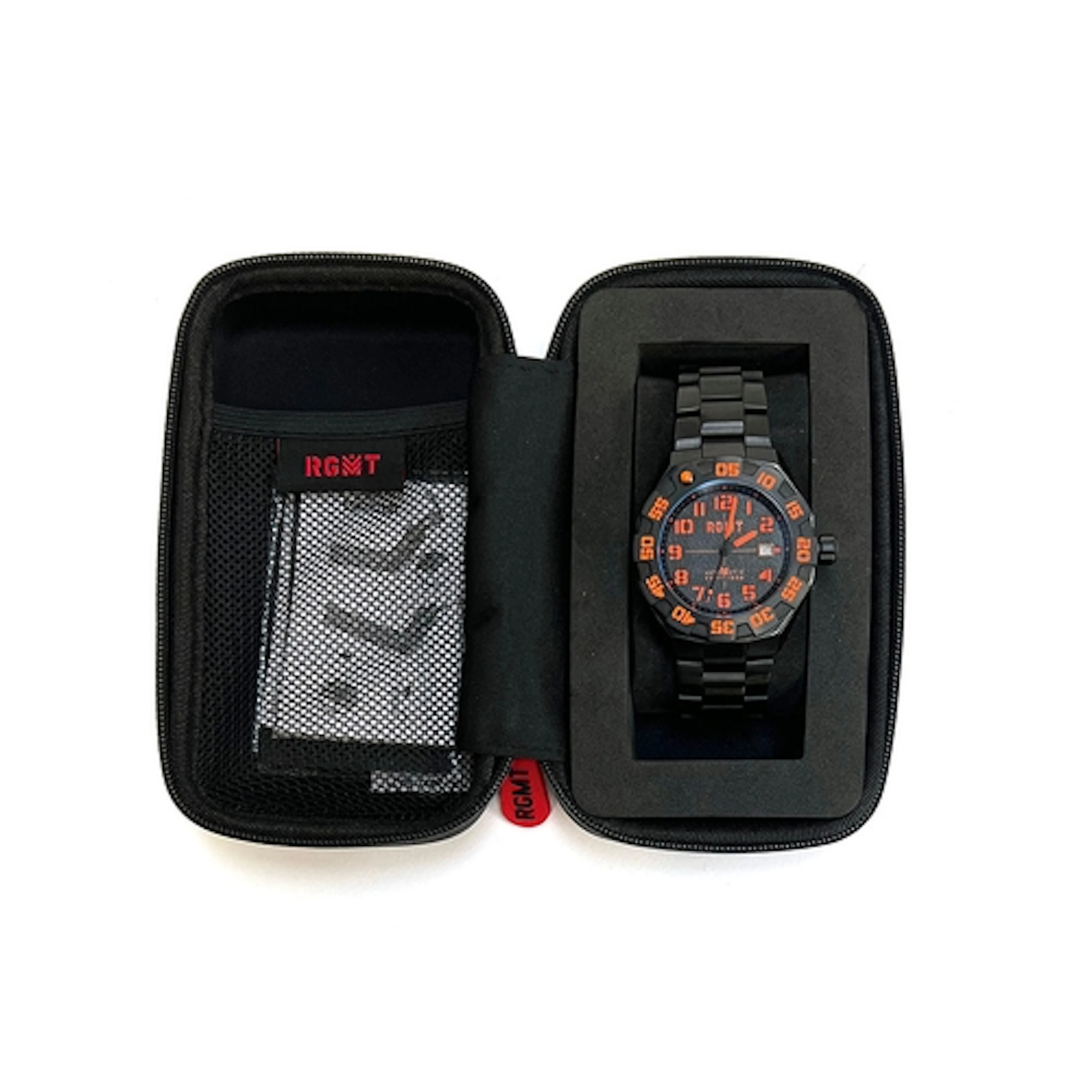 A gents RGMT Field Master Automatic watch in black and red, ...