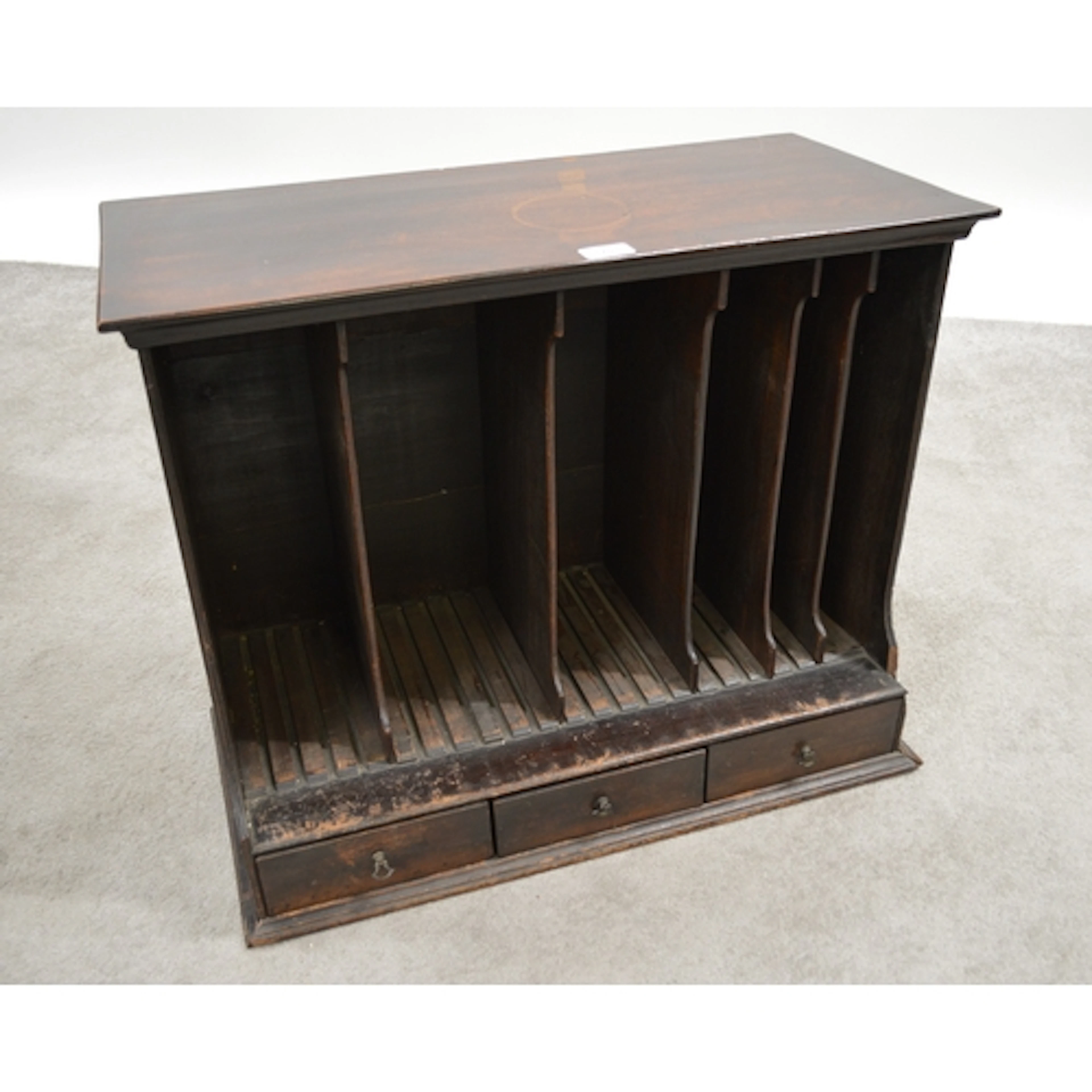 Late 19th / early 20th Century table top filing cabinet, wit...