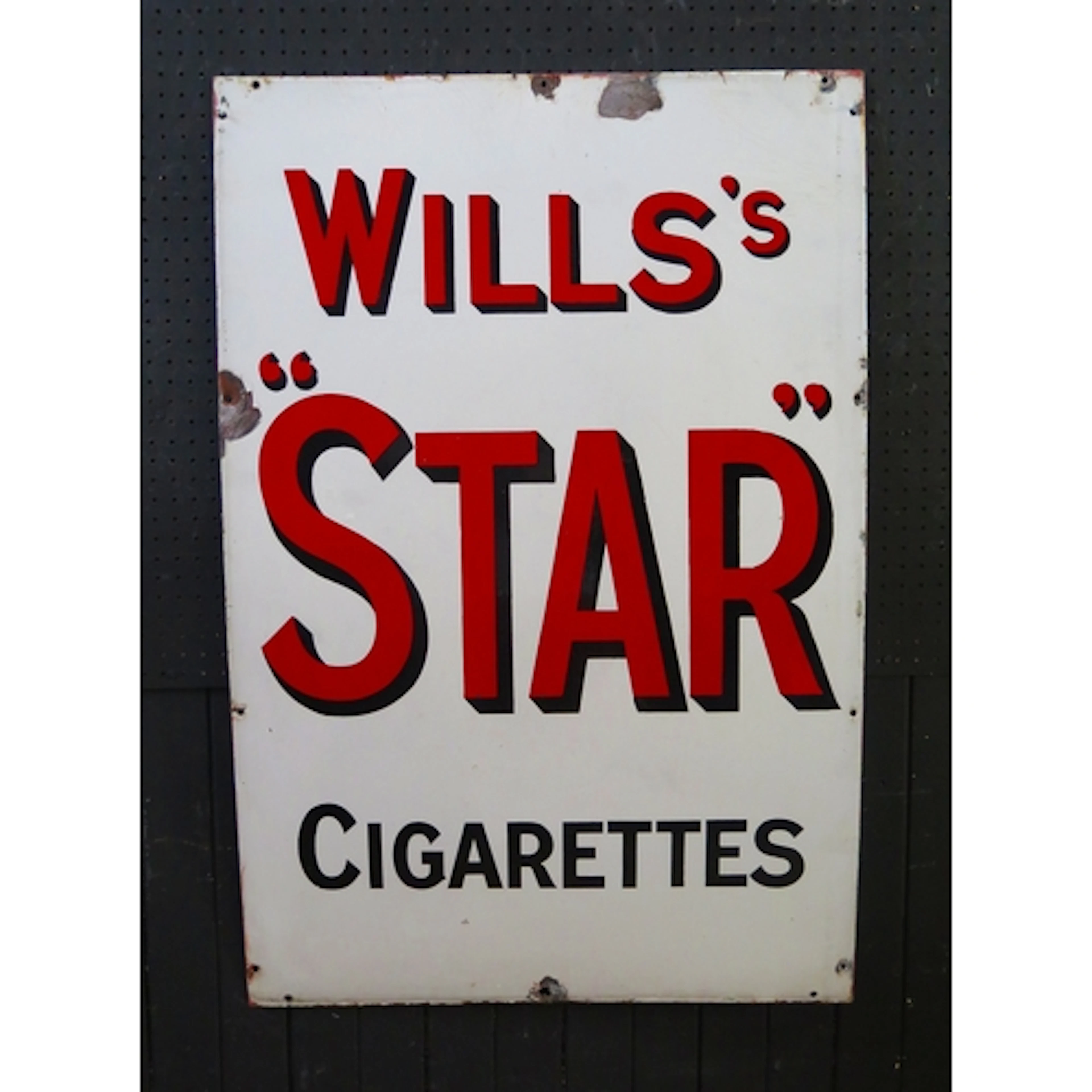 "Will's Star Cigarettes" - an enamel advertising sign, 91 x ...