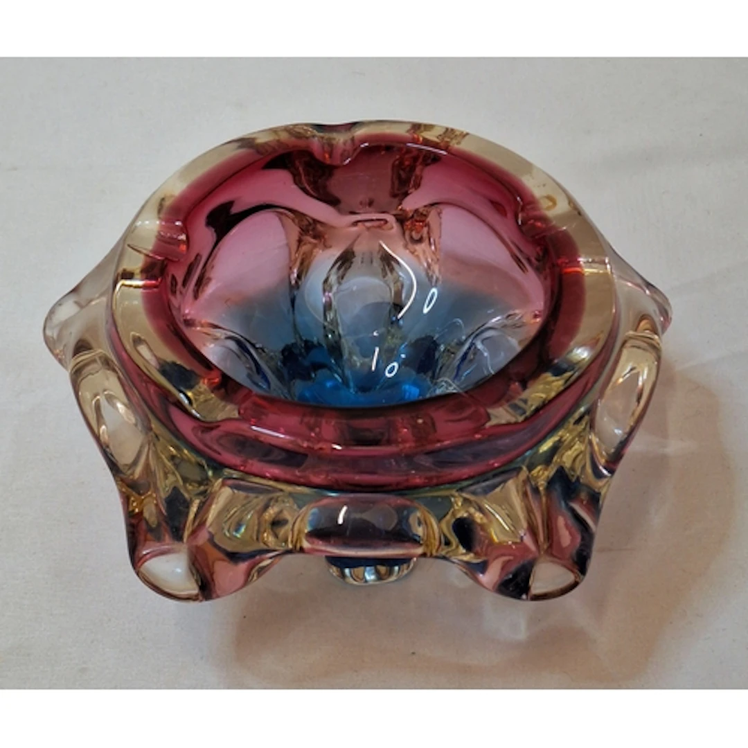 Mid Century Glass Bowl/ashtray Czechoslovakian Josef Hospodk...