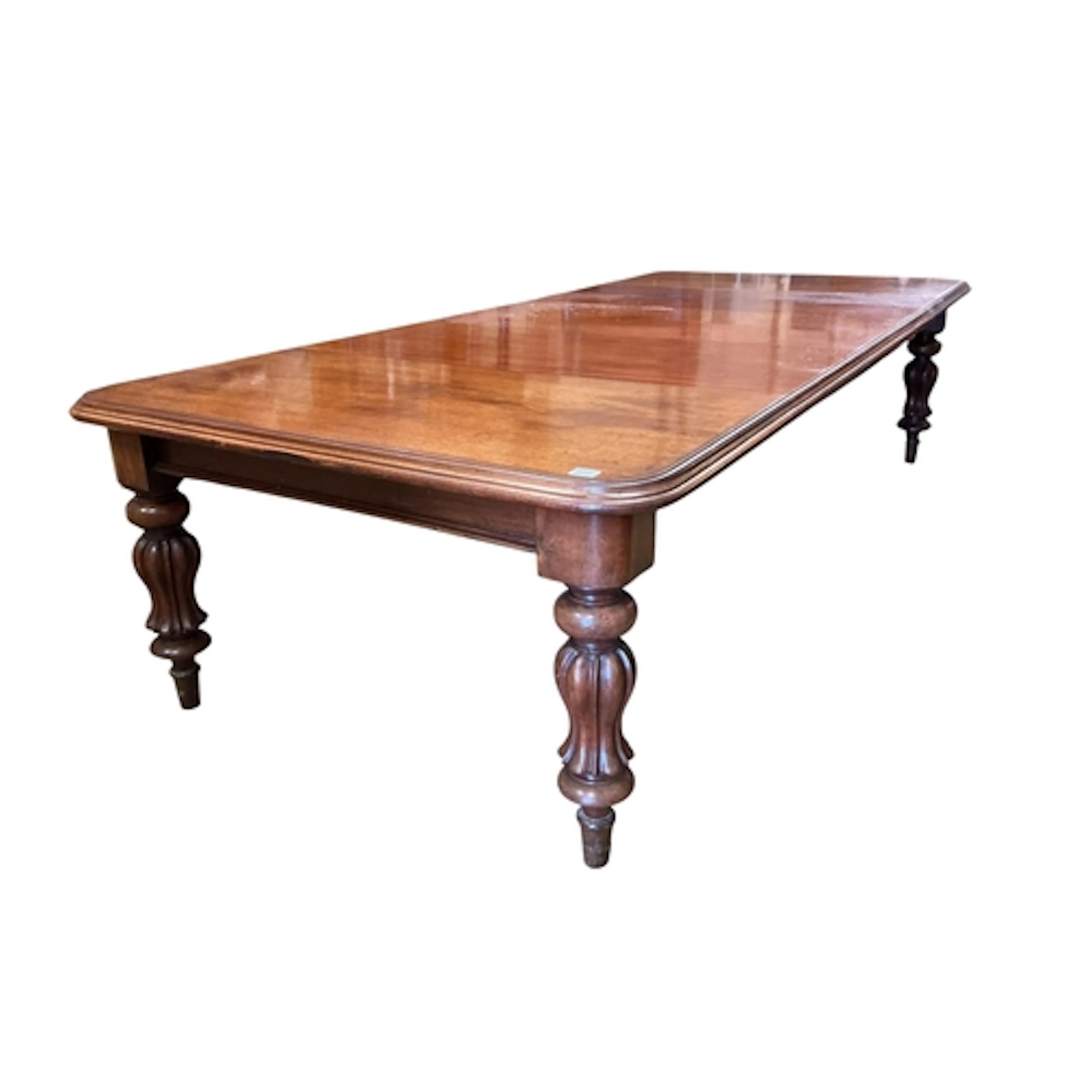 An early Victorian mahogany extending dining table, length 3...
