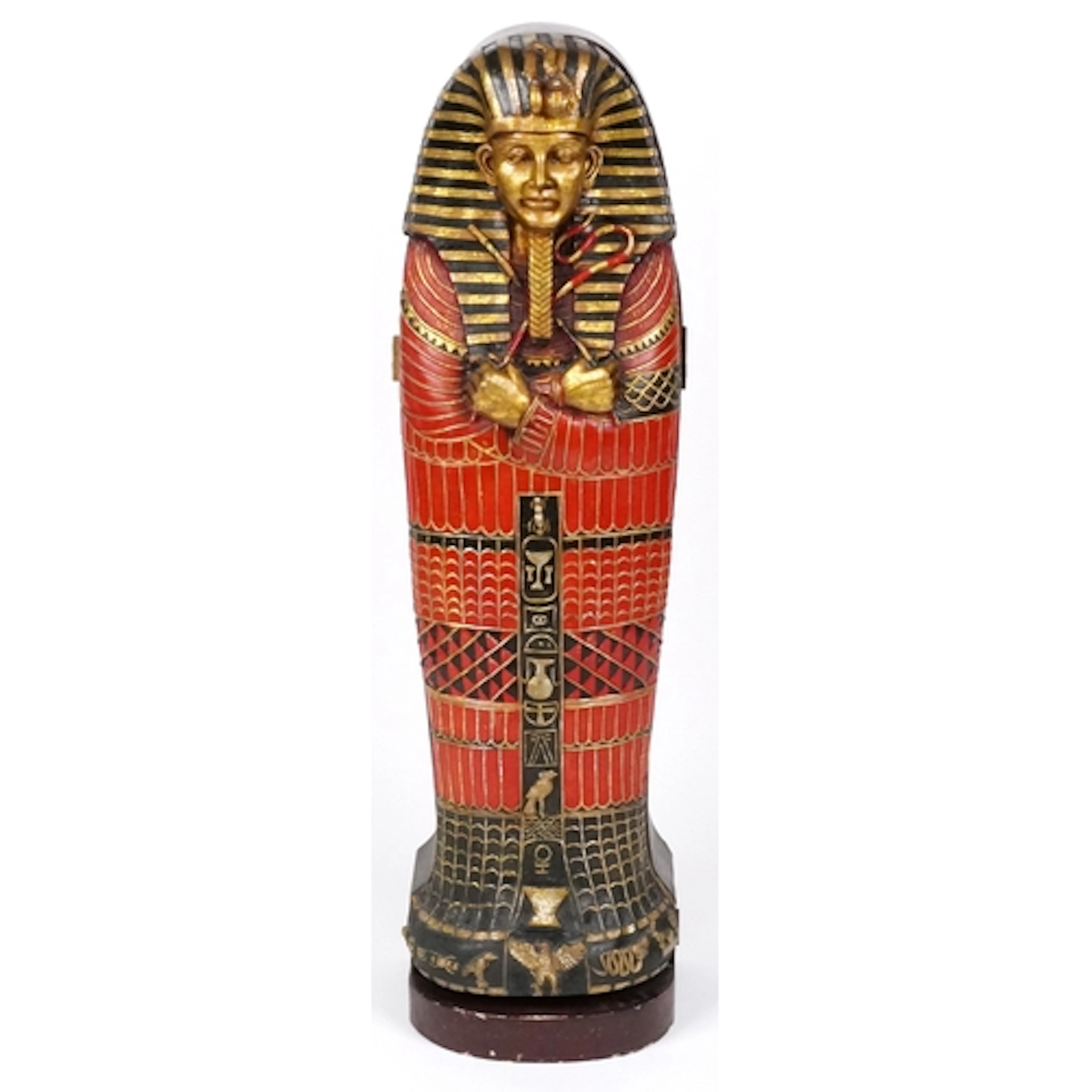 Novelty Egyptian style Tutankhamun CD/DVD cabinet, the hinge...