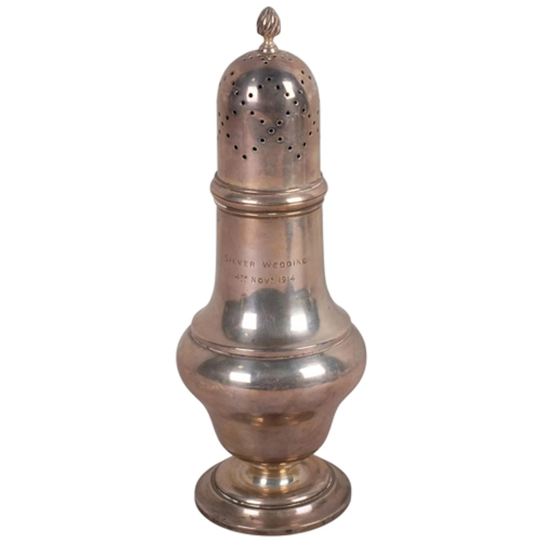 An Edwardian silver sugar caster, Harry Emmanuel, Birmingham...