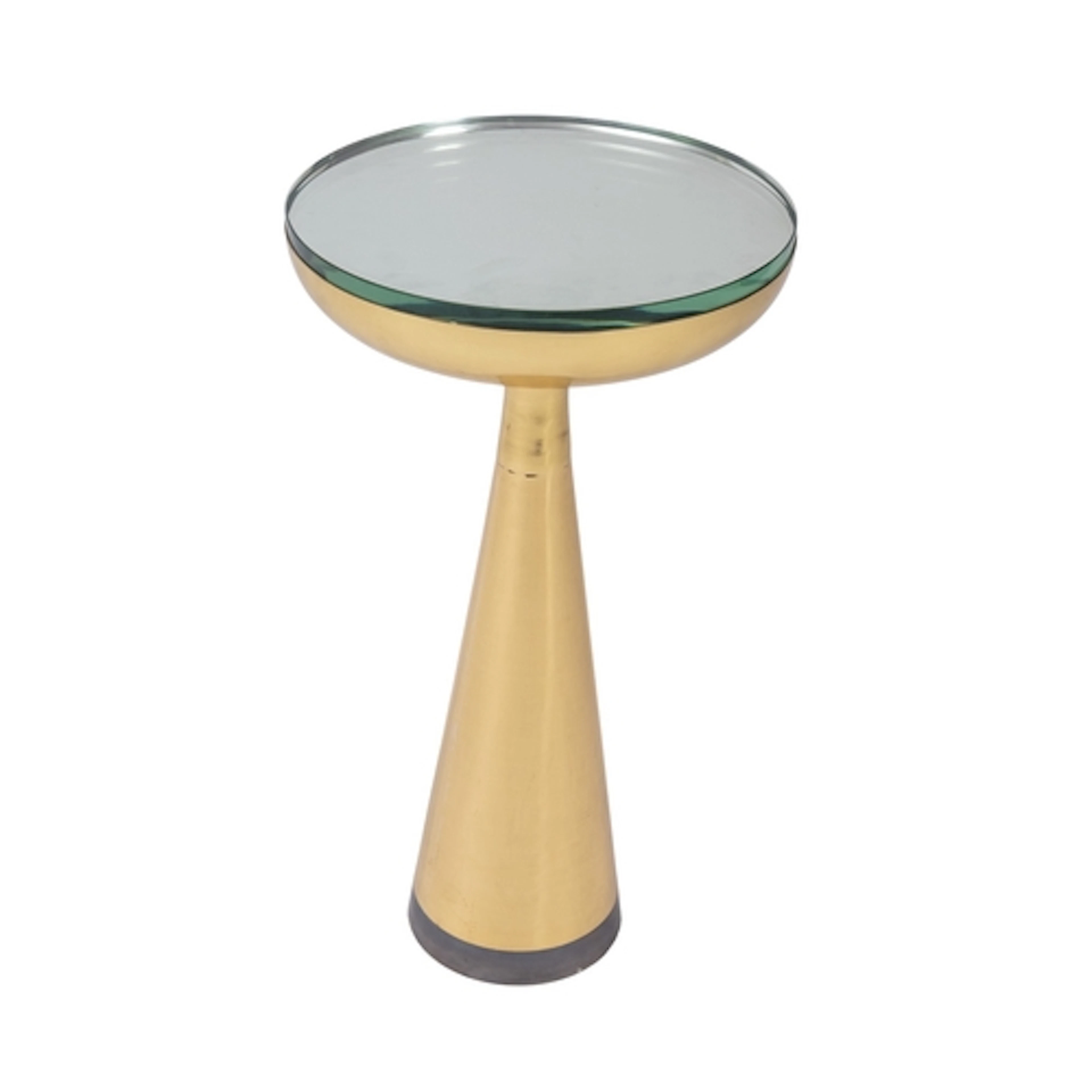 A brass and mirrored glass occasional table in the style of ...