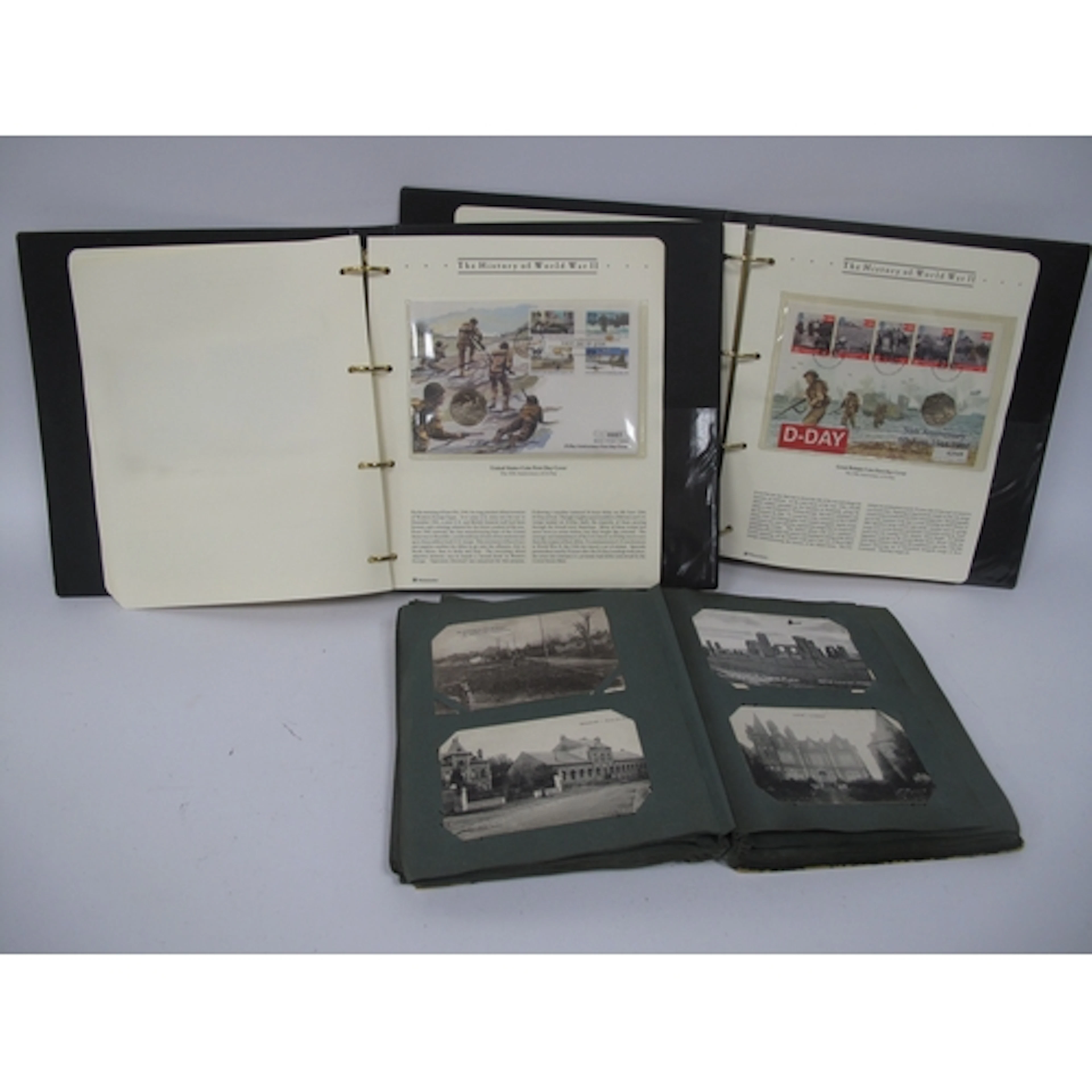 WWI Postcard Album, mostly containing images of British, Fre...