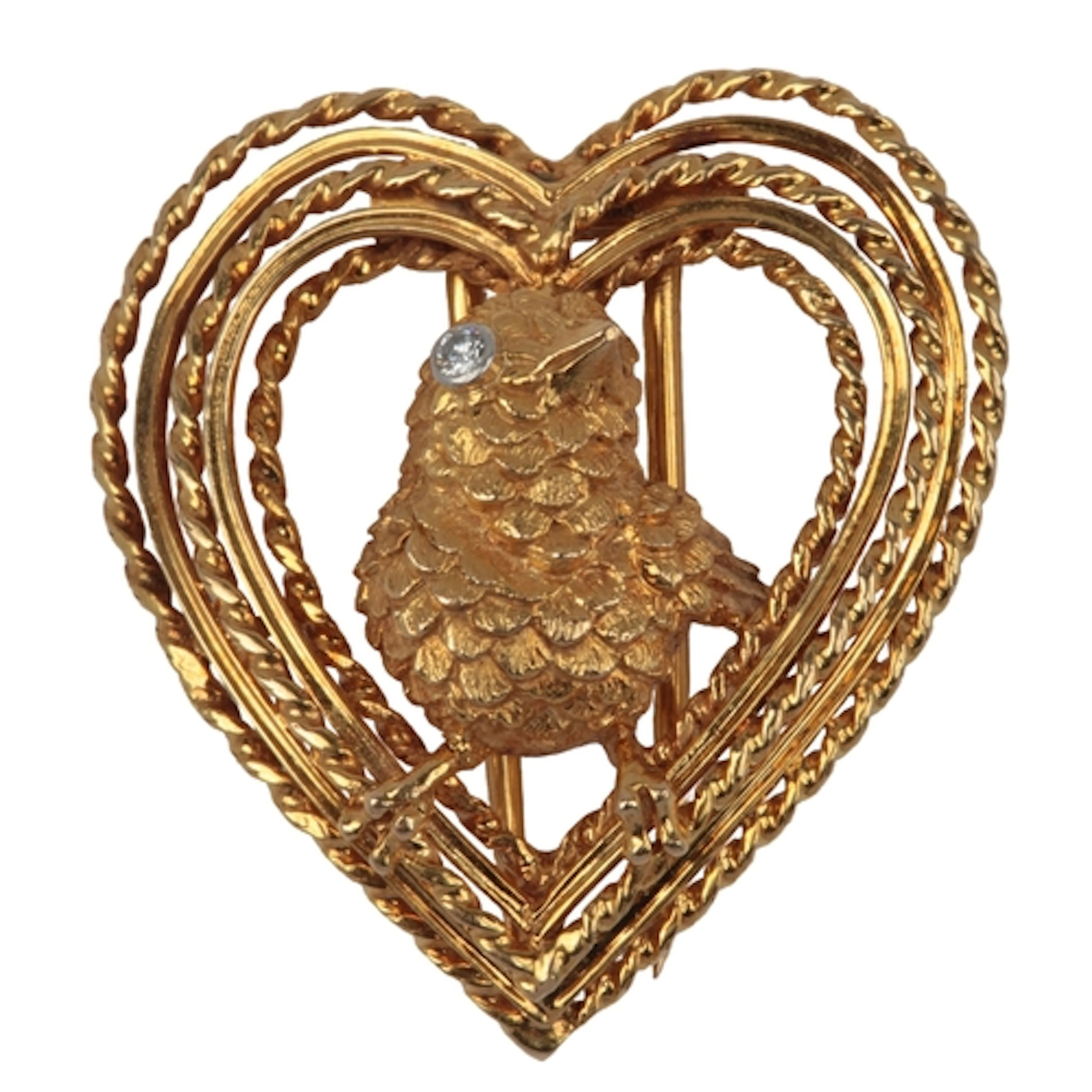 Cartier, a gold and diamond brooch, France, circa 1960, desi...