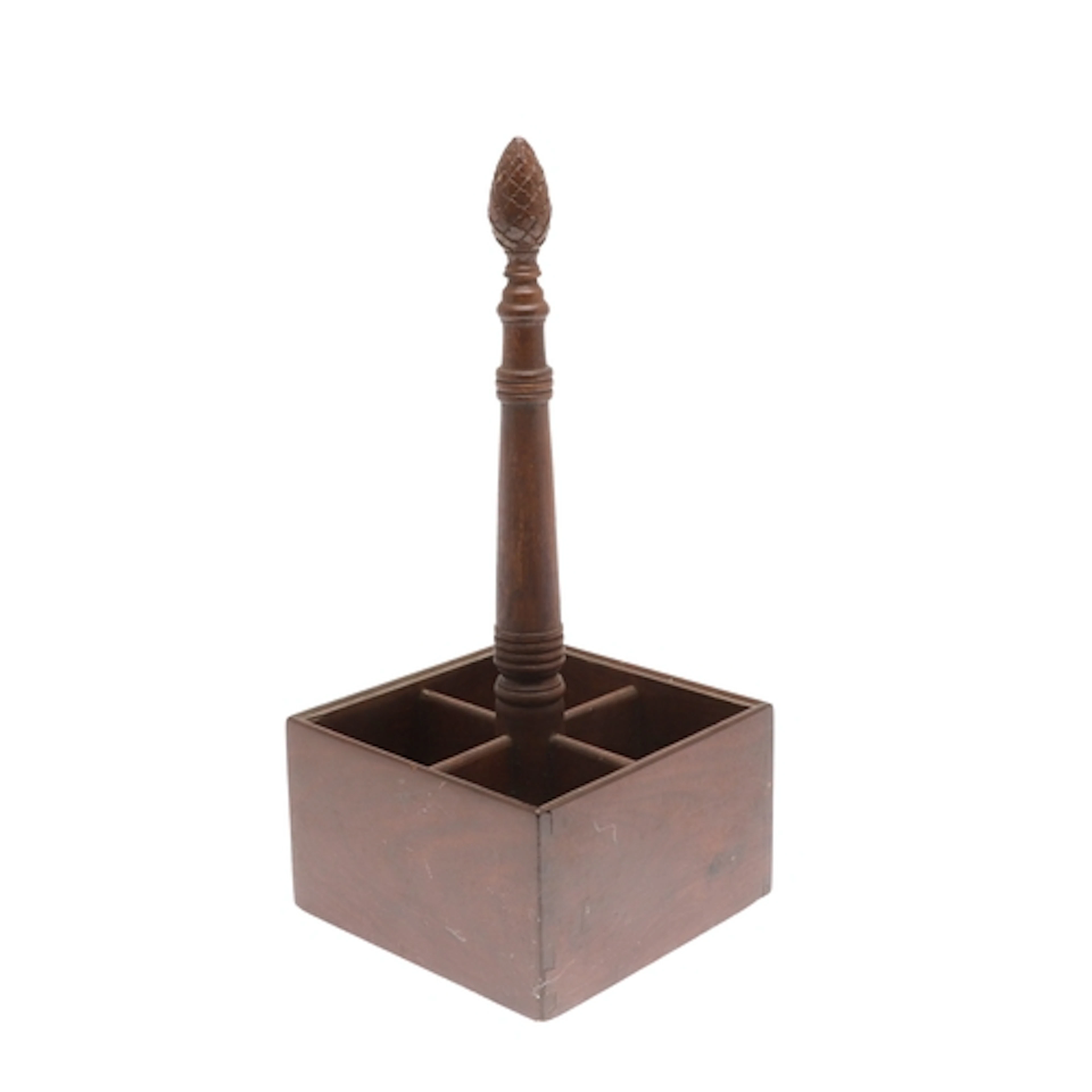 A REGENCY STYLE MAHOGANY WINE CARRIER. the ring turned handl...