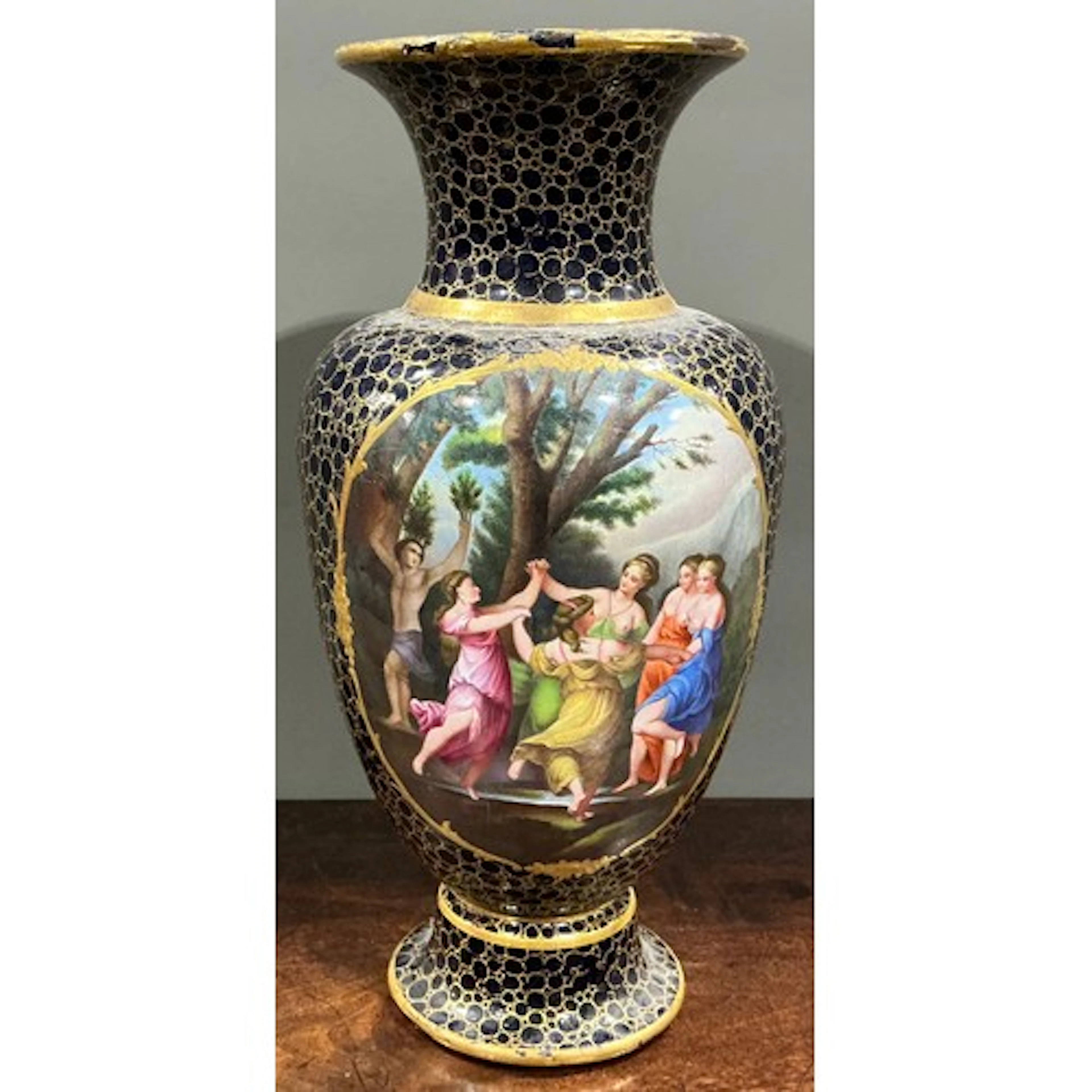 A Continental enamel ovoid vase, probably Austrian, painted ...