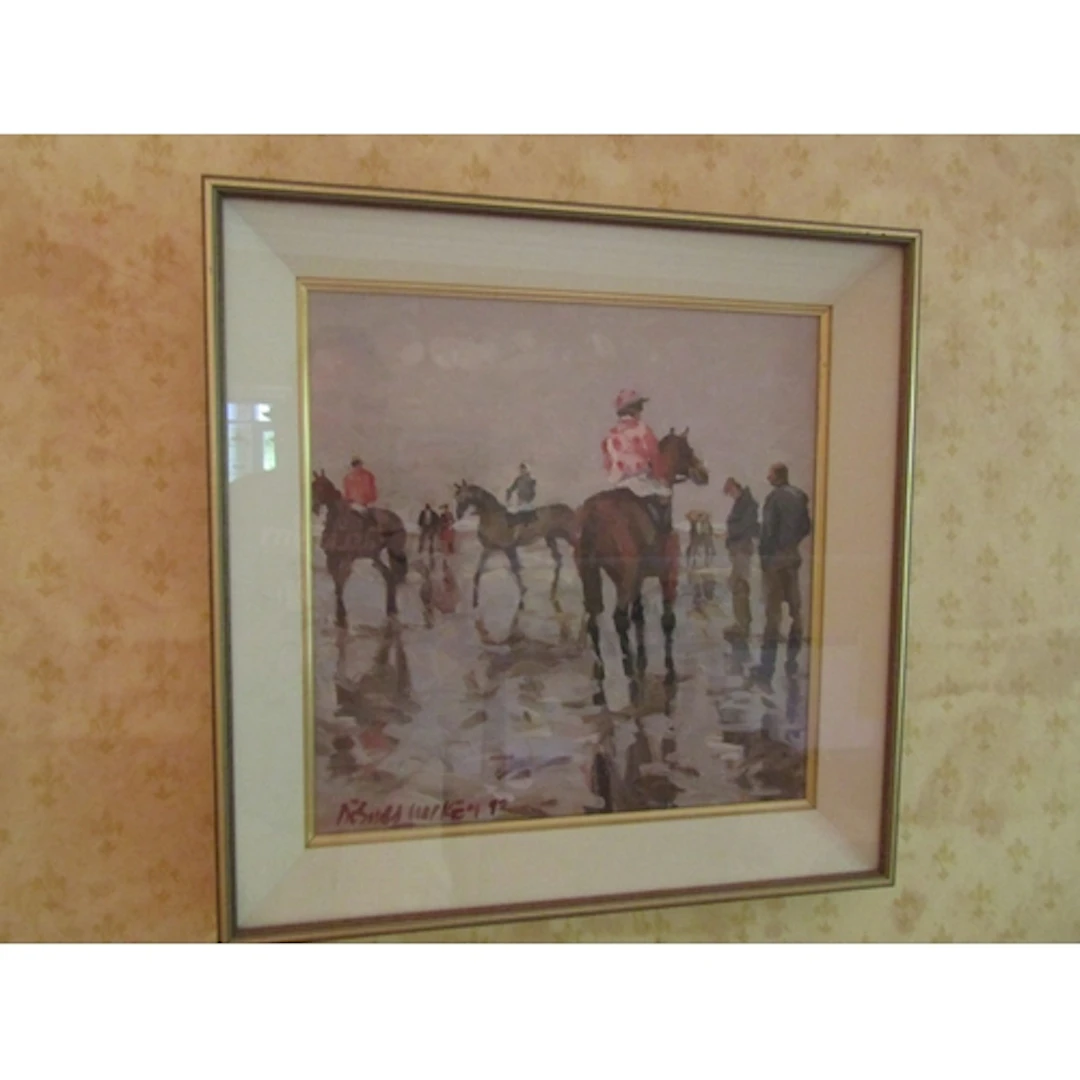 Desmond Hickey Rainy Evening at Laytown Races Oil on Board S...