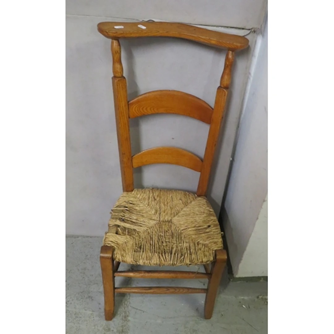 Vintage Oak Rush Seated Side/Kitchen Chair with ladder back ...