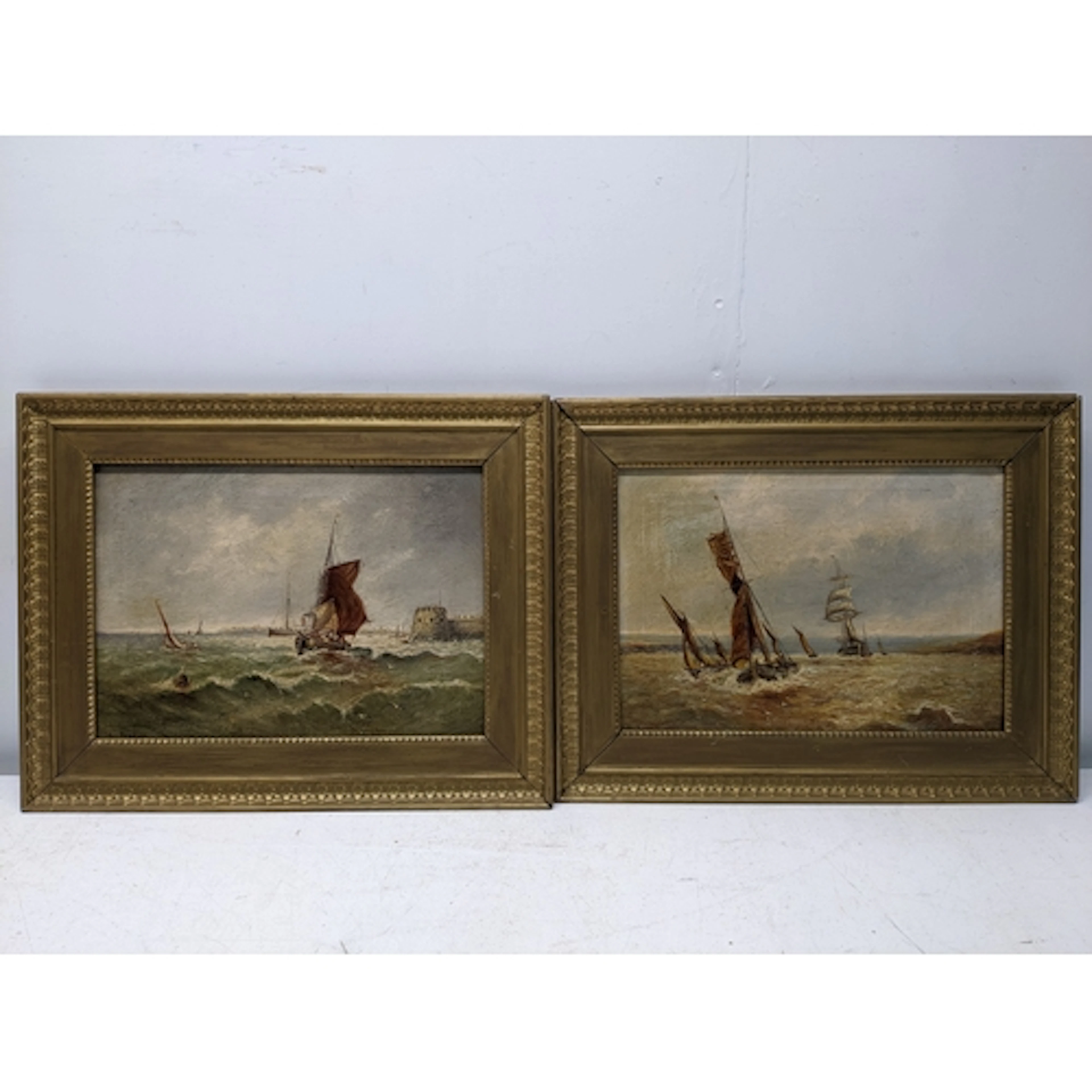 George Frederick Harris (Welsh 1856-1924) - two coastal mari...
