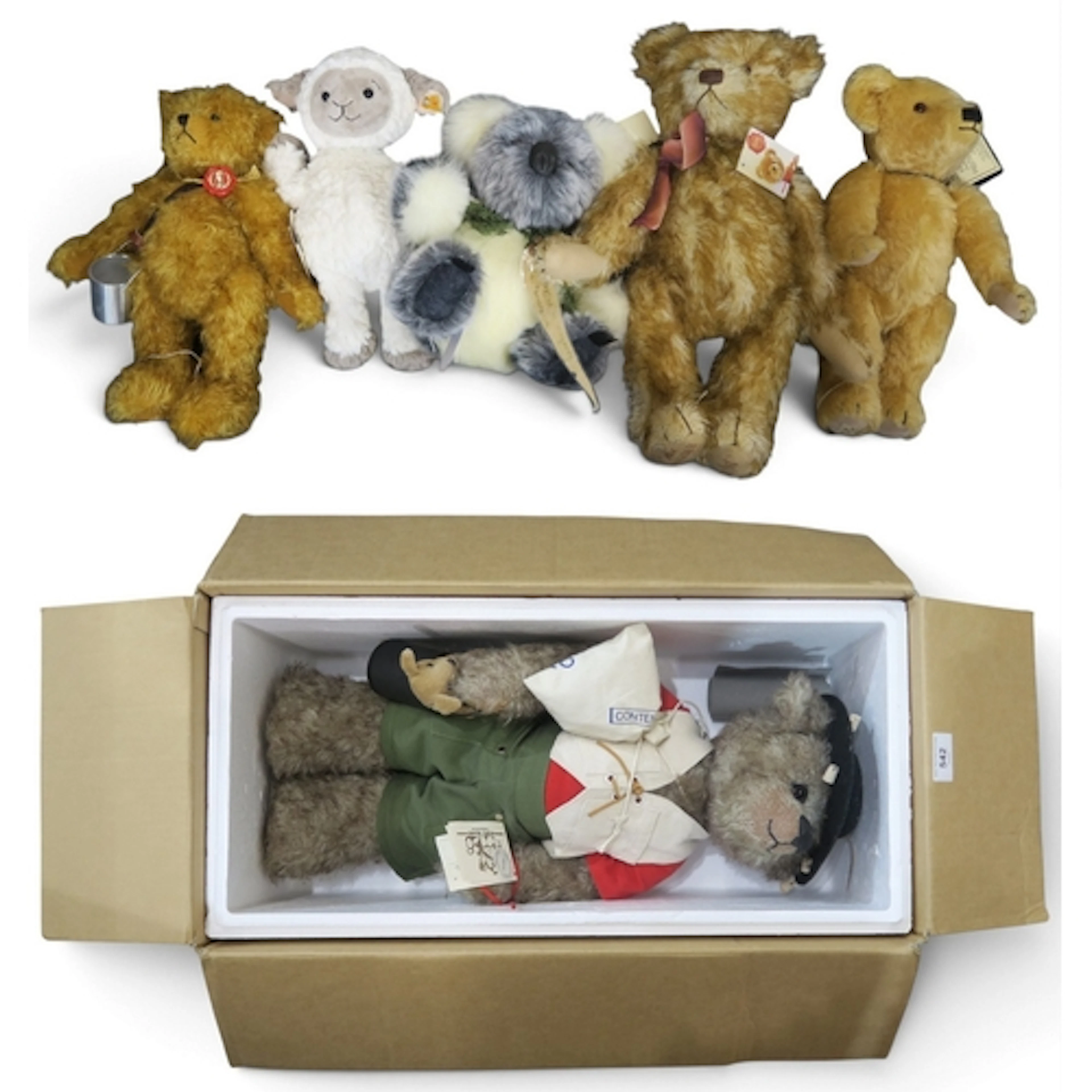 A "Swaggie" bear by Bob's Bears of Tasmania, a Dean's Rag Bo...