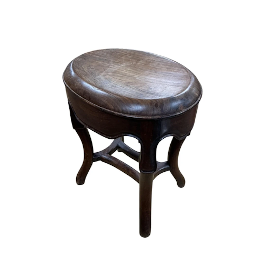 A Chinese hardwood stool, 46cm high