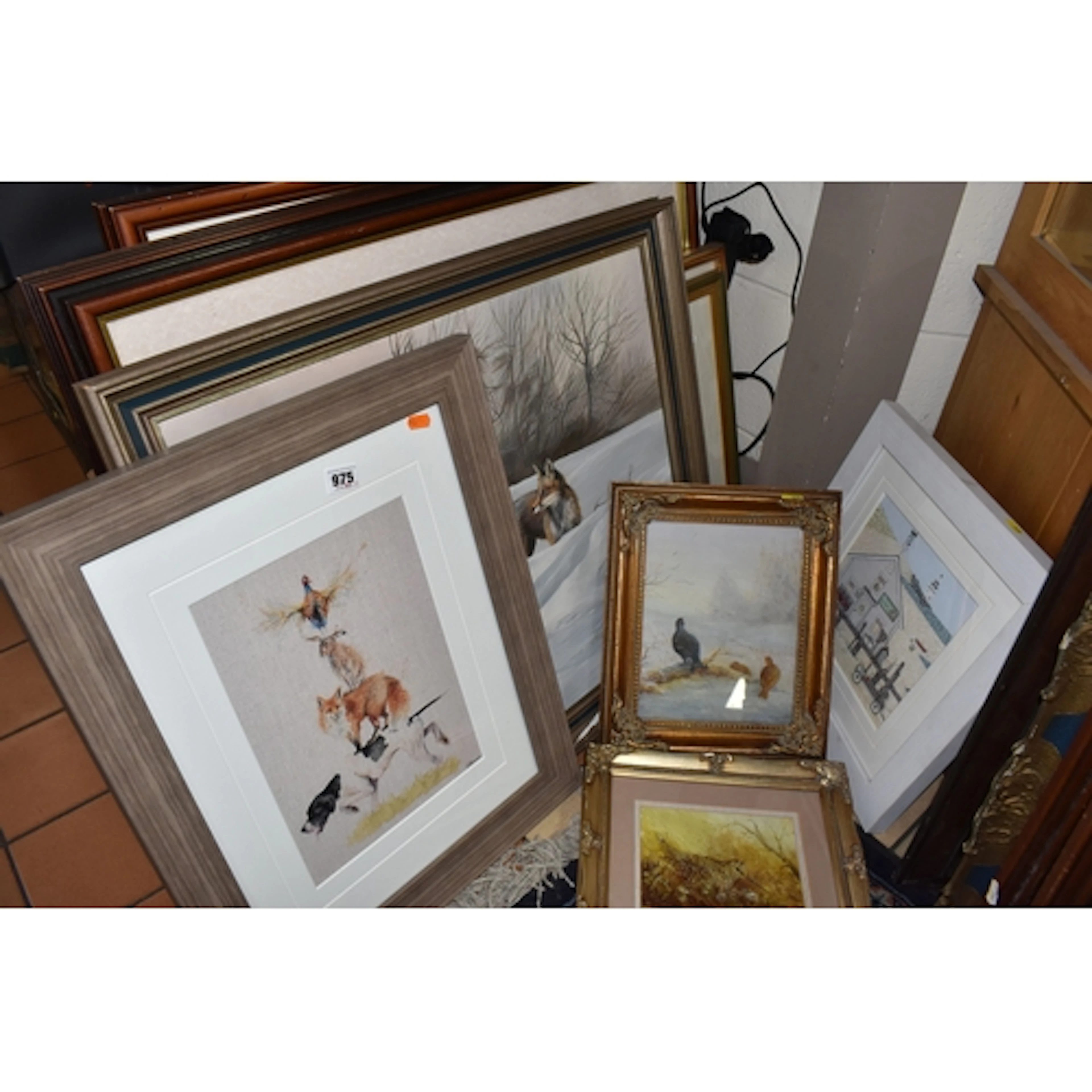 A SMALL QUANTITY OF PICTURES AND PRINTS, to include an Alan ...
