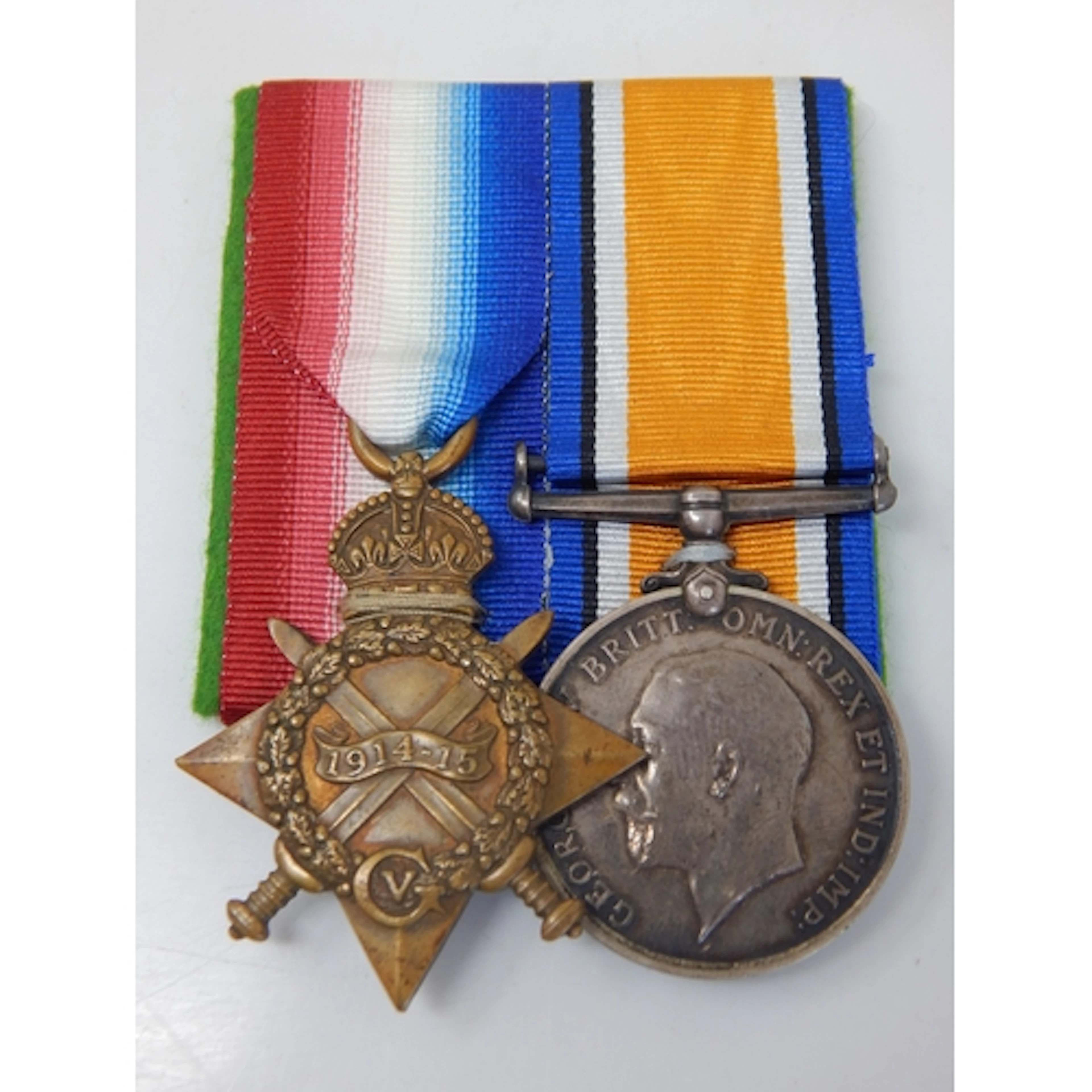 WWI 1915 Star & War Medal Awarded & Edge Named to "R-2625 PT...