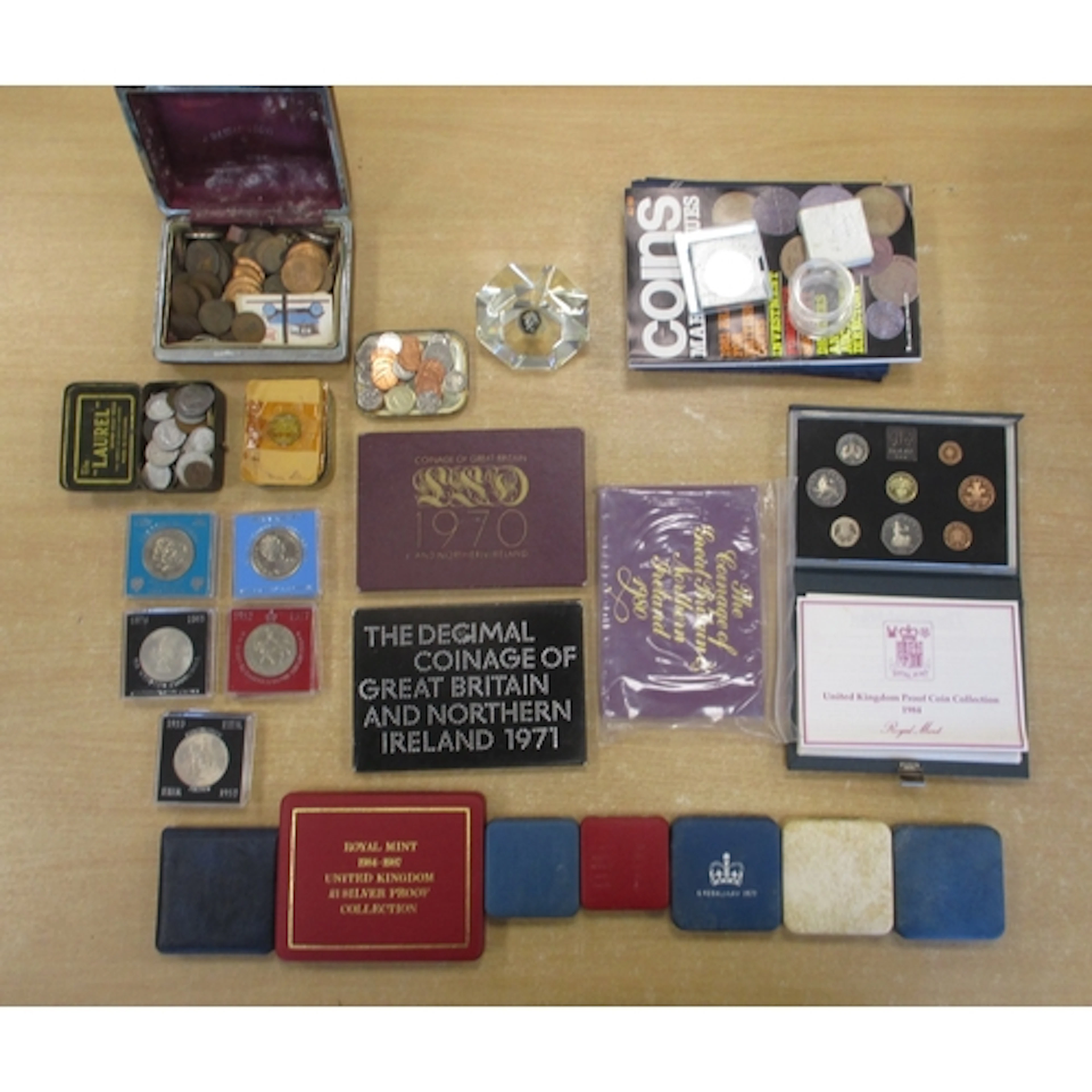 Collection of modern British cased silver proofs FDC sets in...