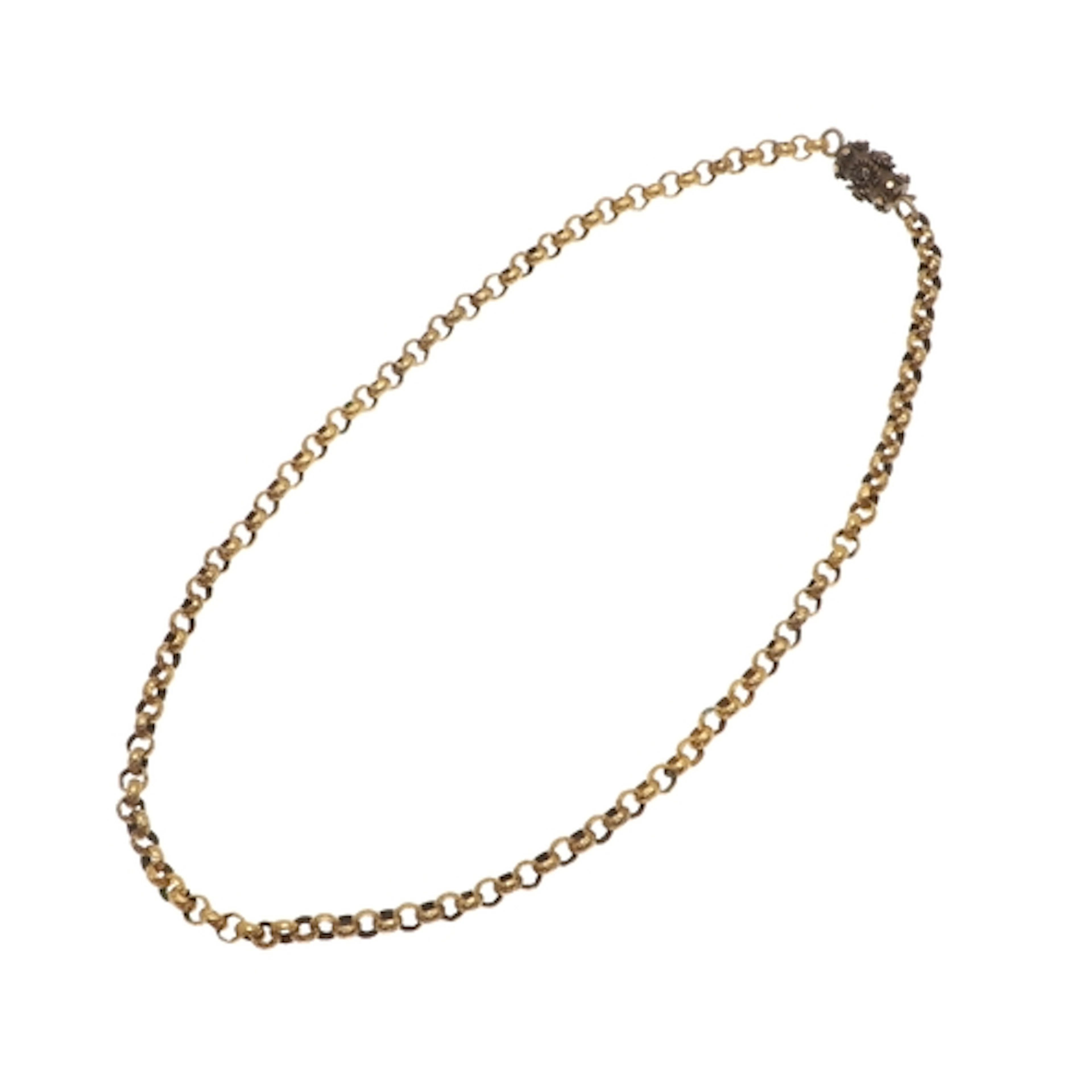 A VICTORIAN GOLD NECKLACE. formed with granulated circular l...