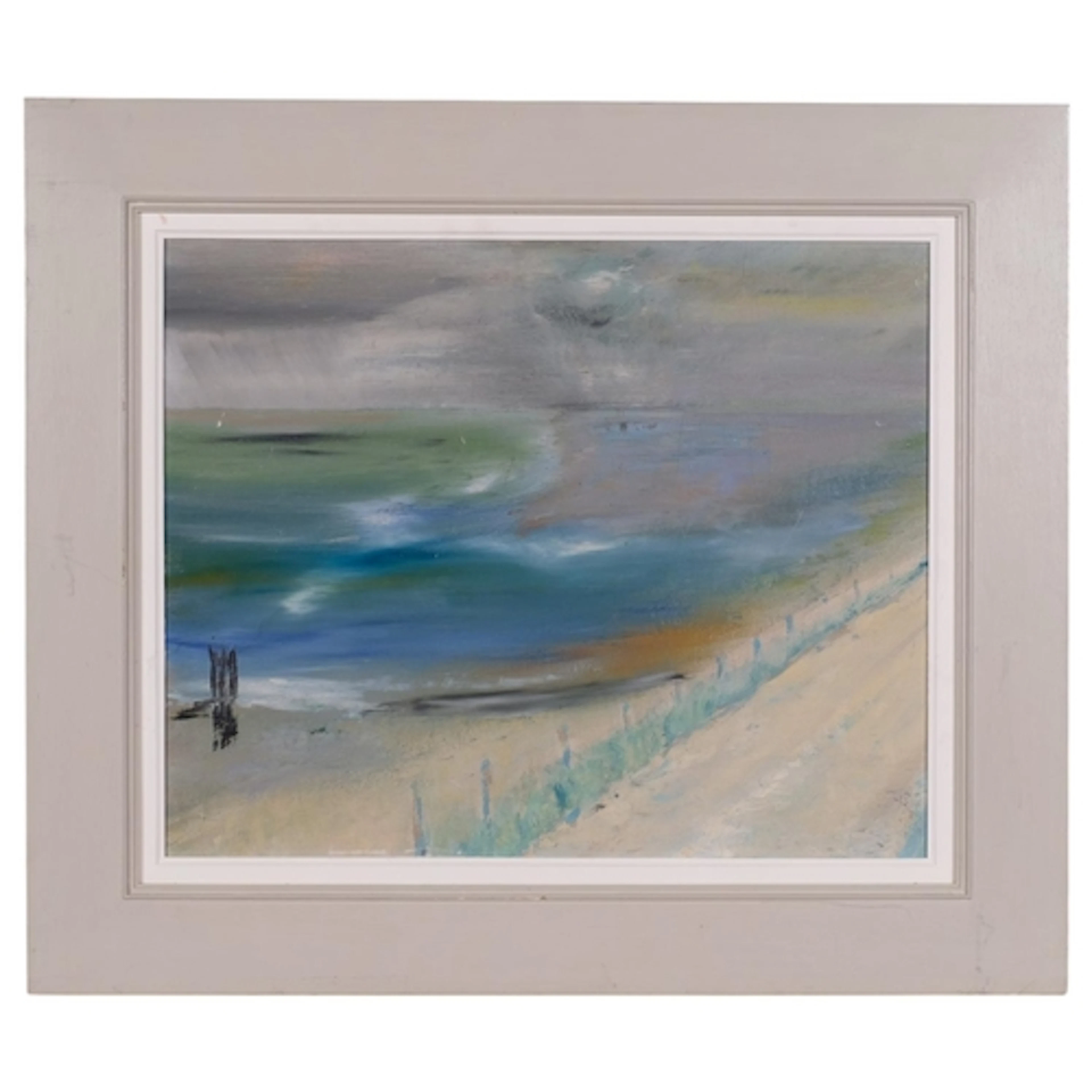 John Pollock, Line Squall, oil on board, 40cm x 49cm, framed