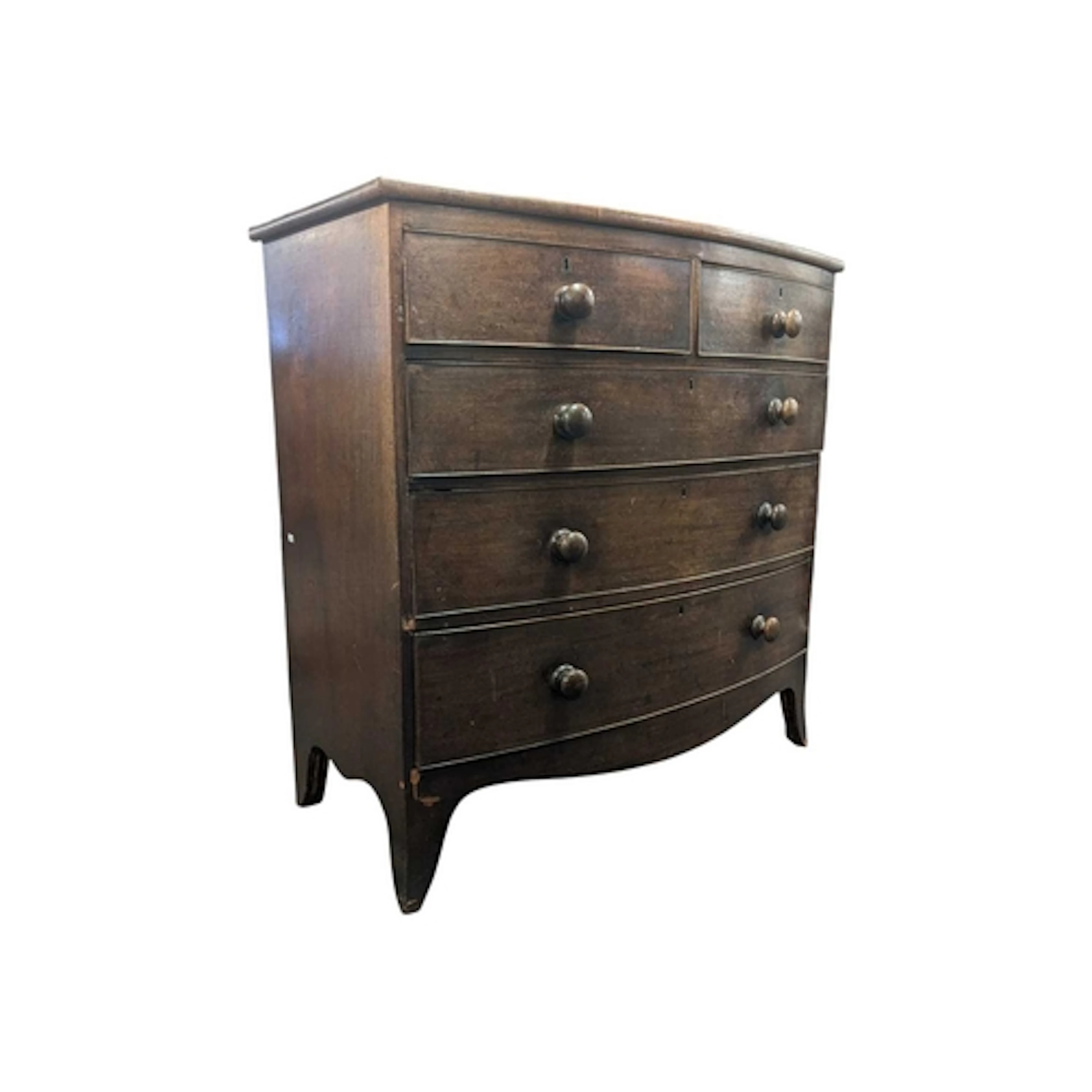 A 19th century Victorian mahogany bow fronted two over three...