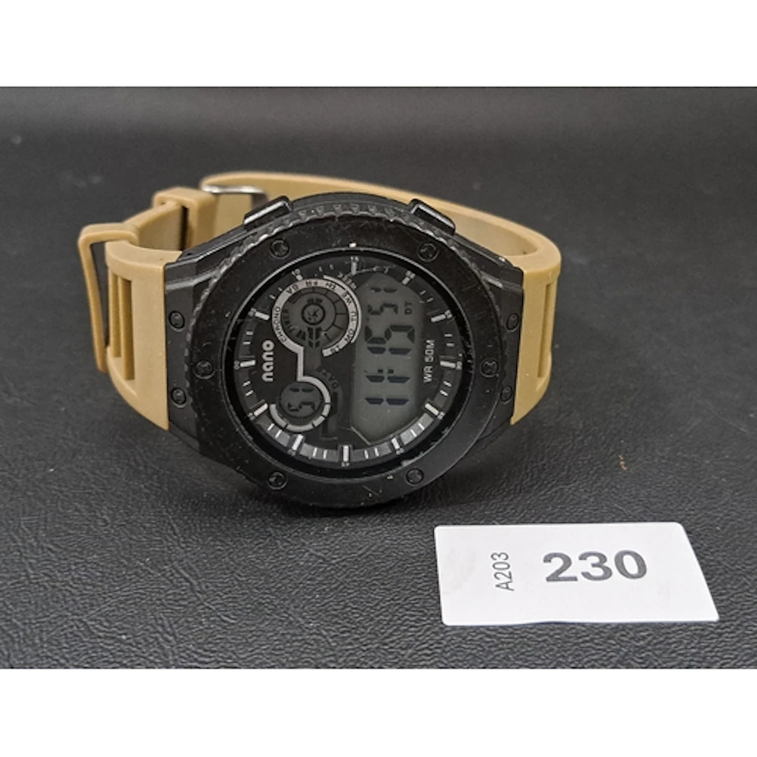 NANO SPORTSWATCH 2203G water resistant to 50m, ticking at t...