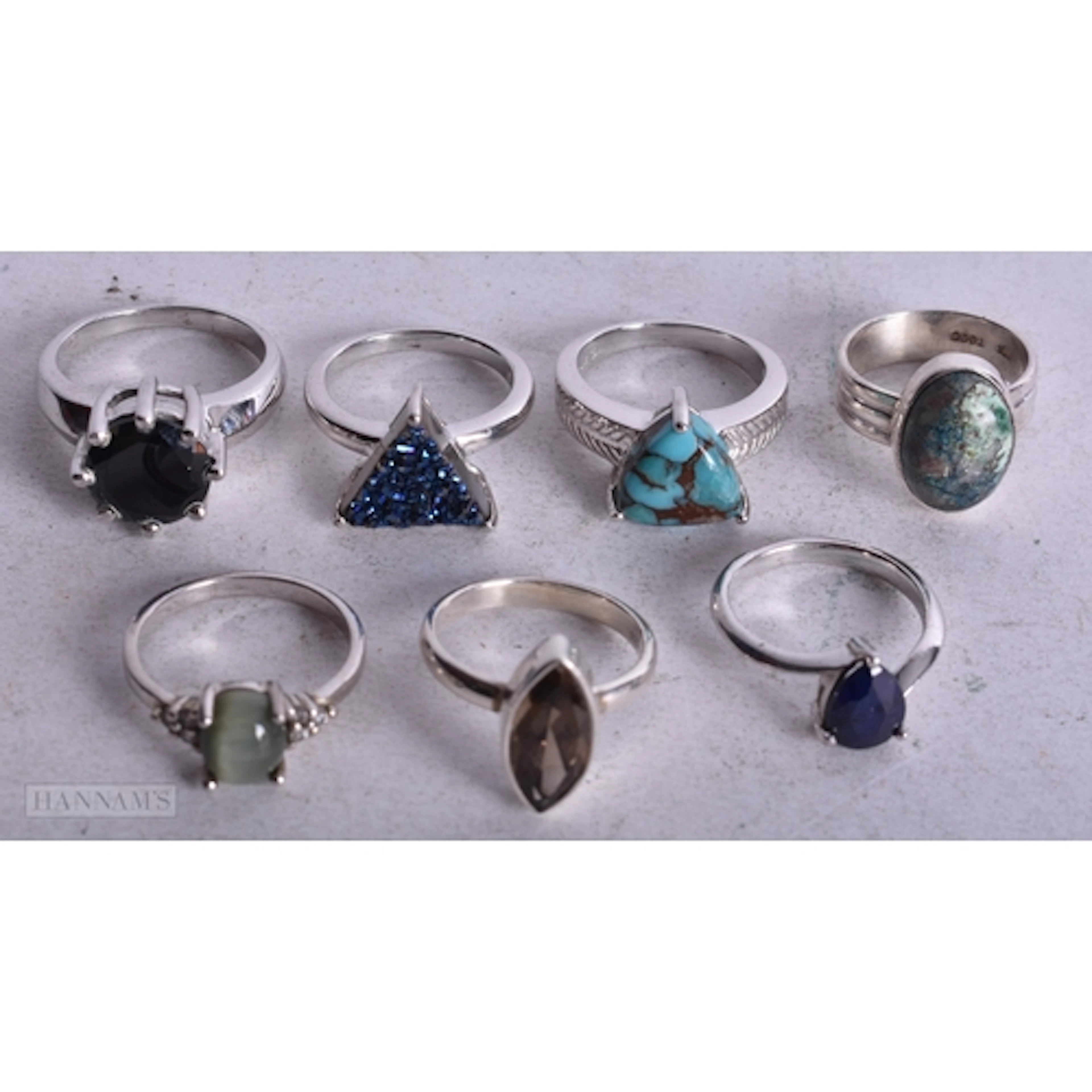 Collection of Sterling Silver TGGC & Gemporia Rings inc. Sap...
