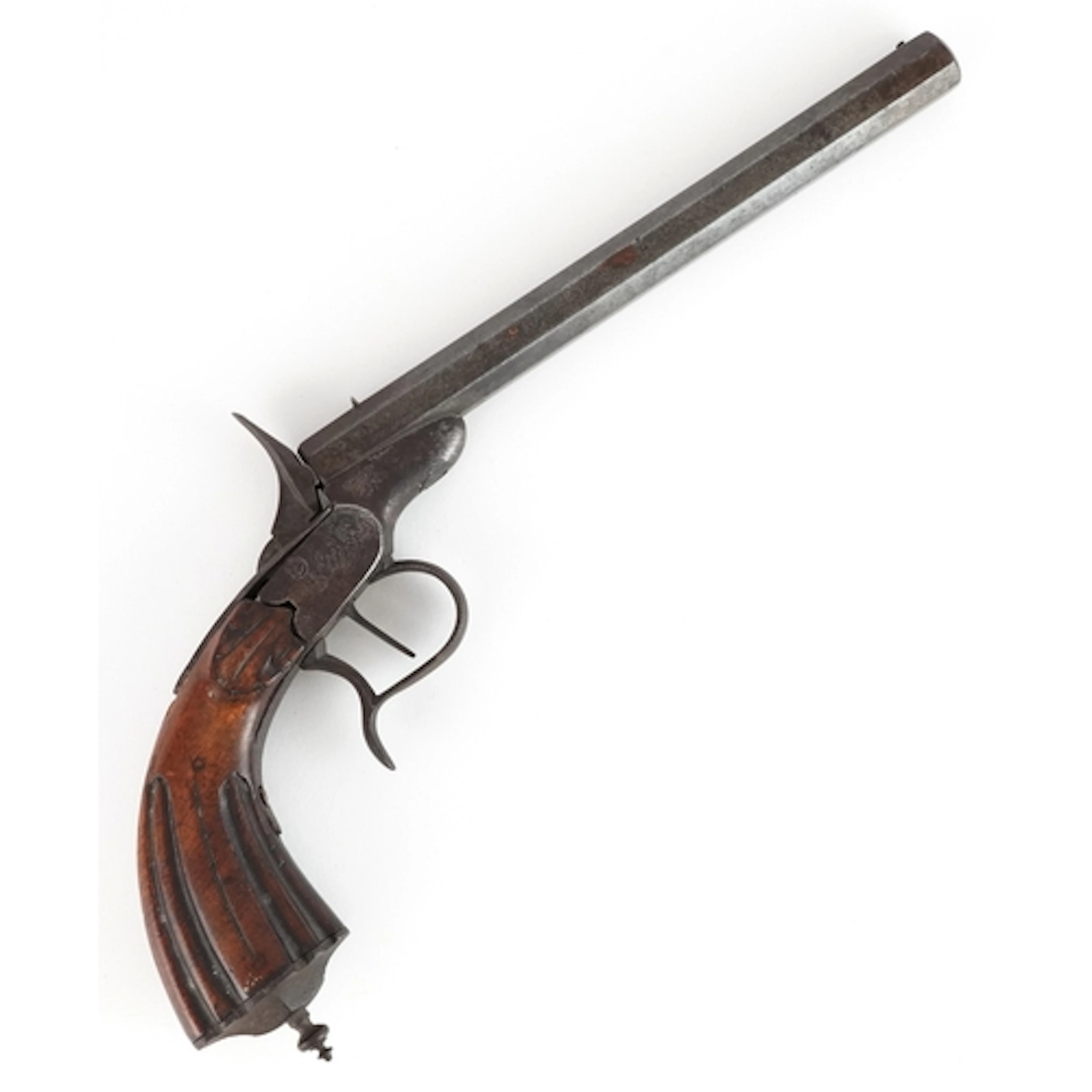 18th/19th century percussion pistol, possibly Belgian, with ...