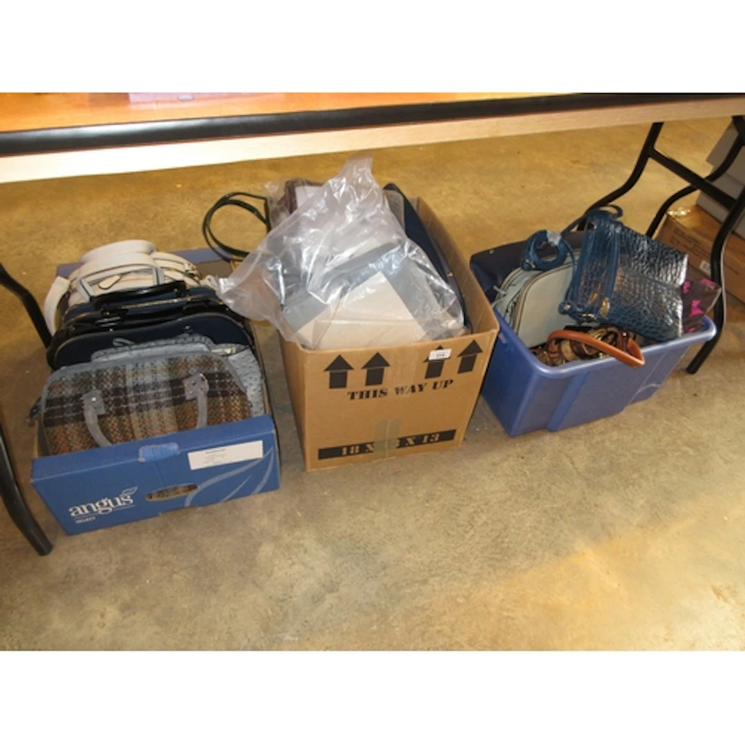 Three Boxes of Handbags