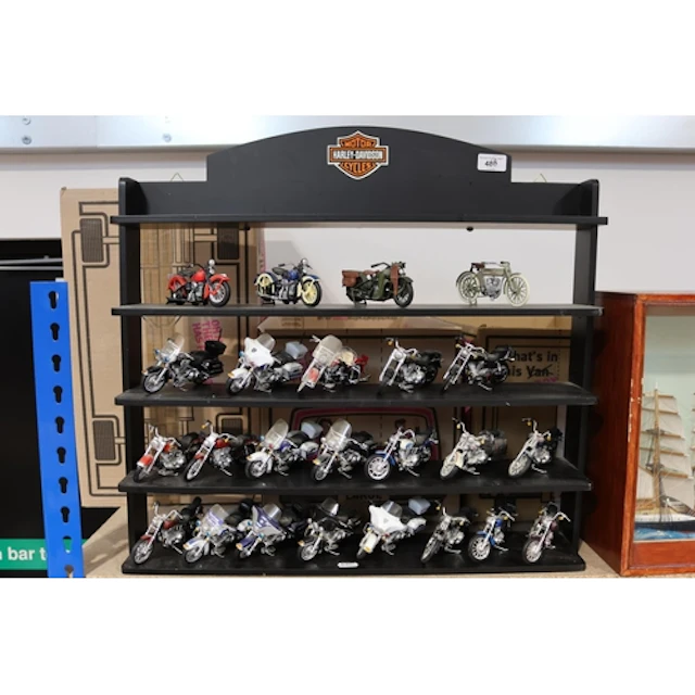 Maisto Harley Davidson Motor Cycles collection on display st...