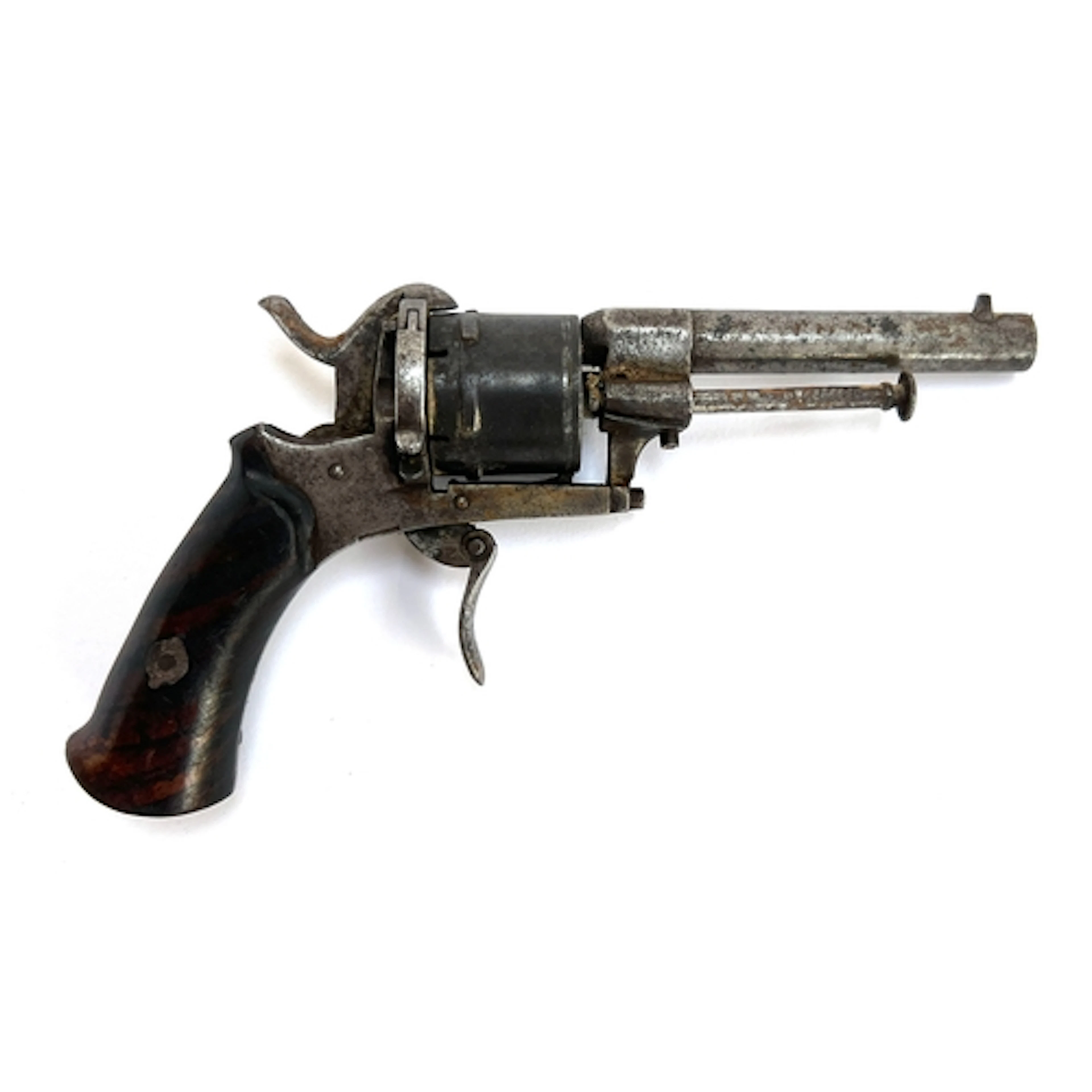 A late 19th century Belgian six-shot Lefaucheux single actio...