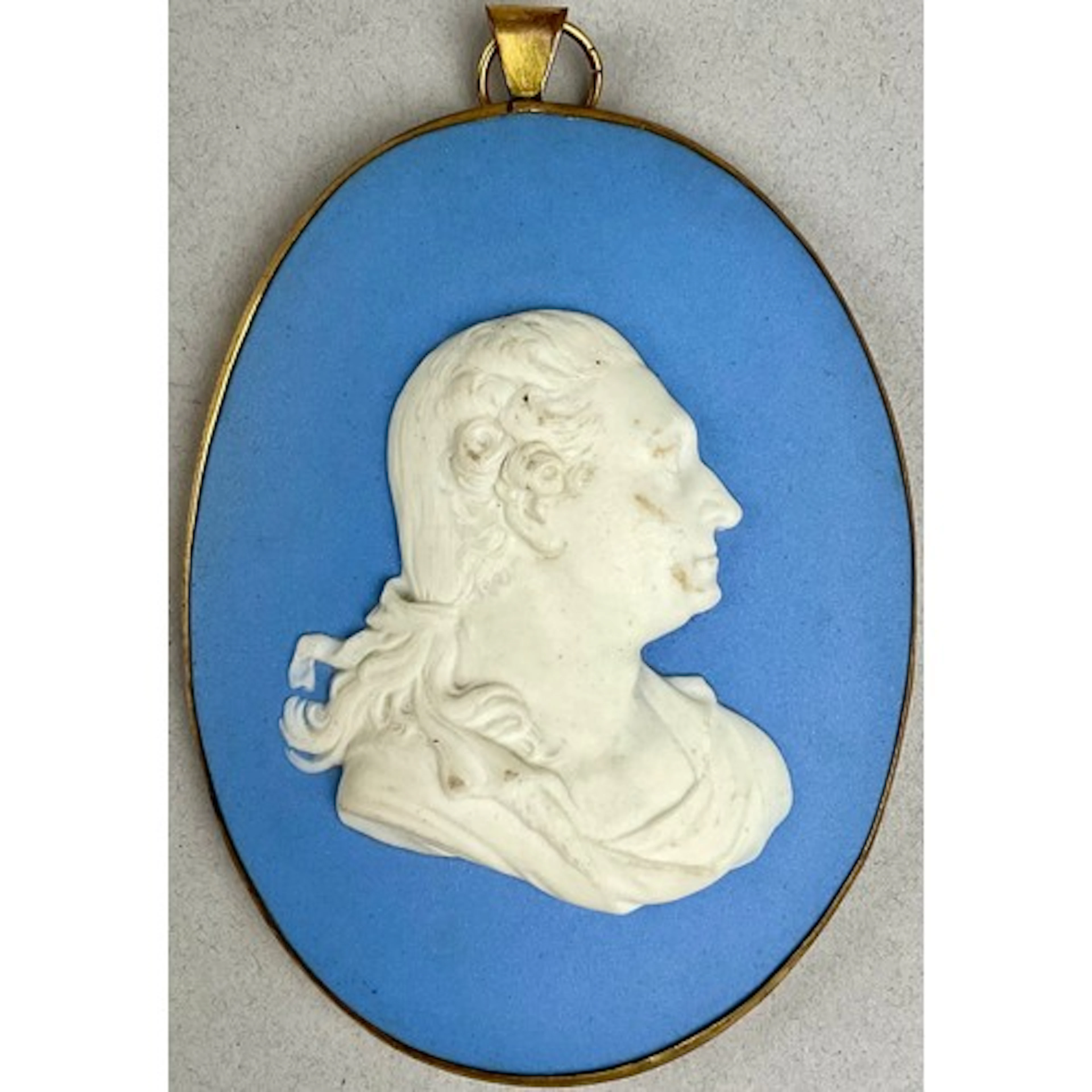 A Wedgwood jasperware oval portrait plaque, David Garrick (1...