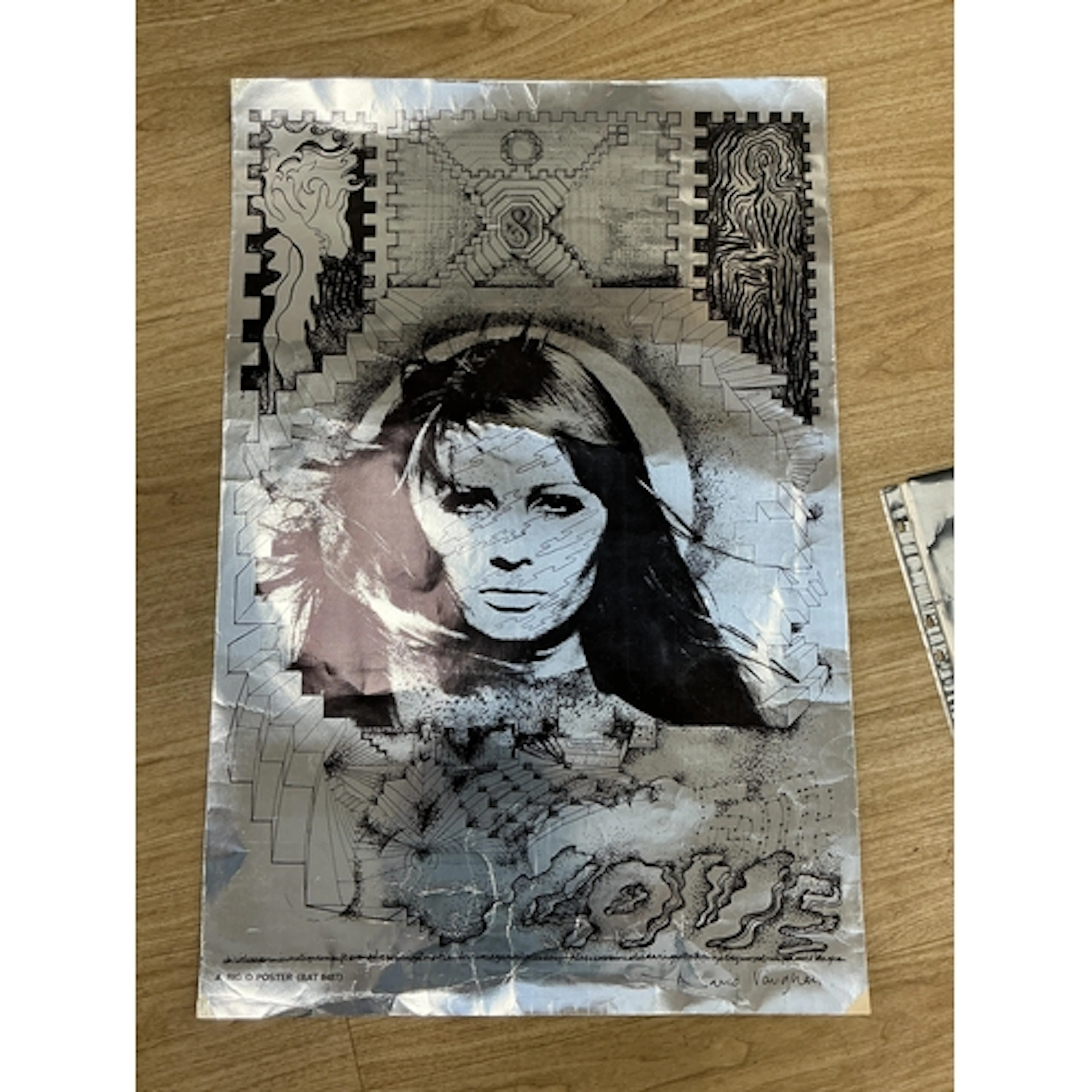 A psychedelic poster of the model Jean Shrimpton, 'face of t...