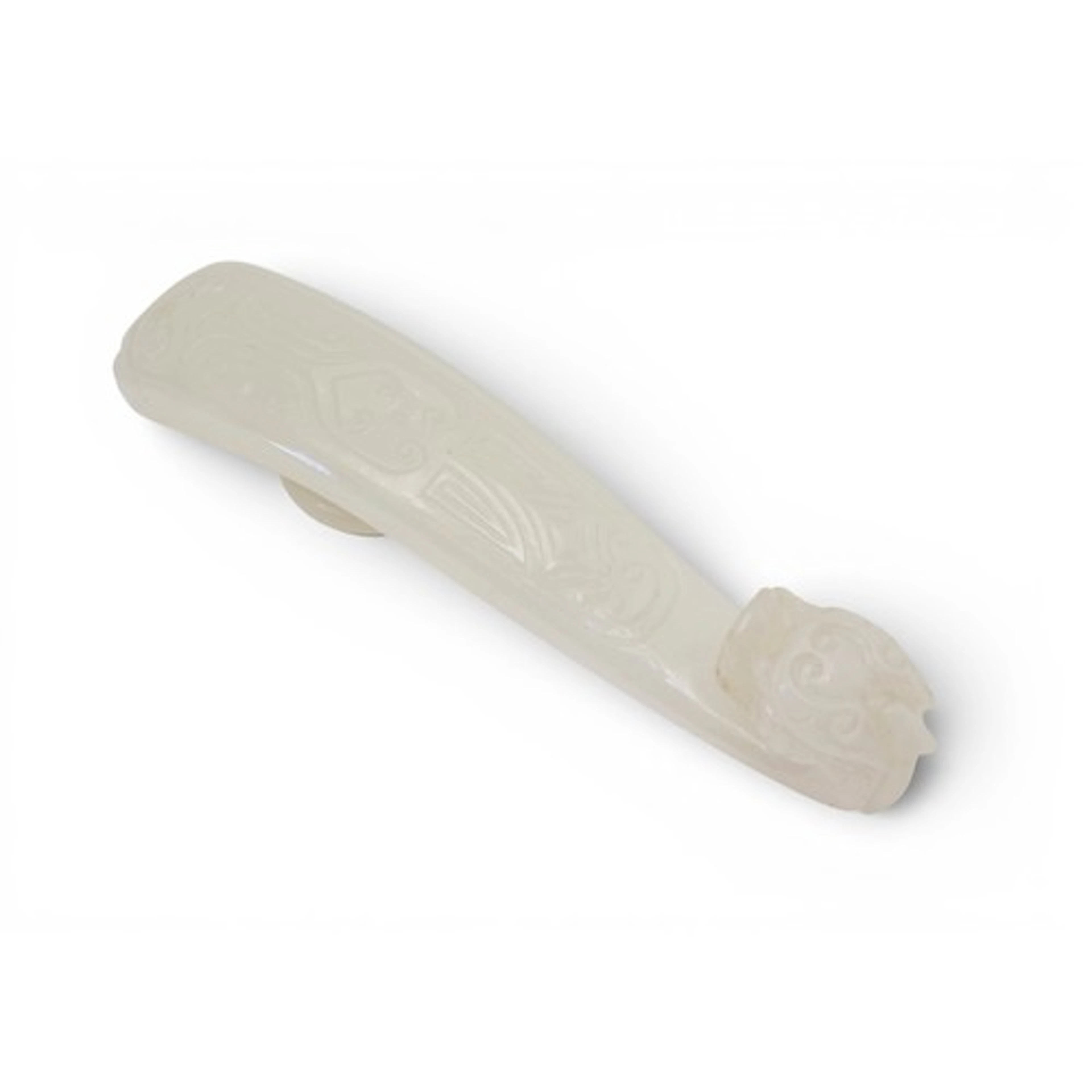 A CHINESE WHITE JADE SMALL BELT BUCKLE QIANLONG PERIOD (1736...