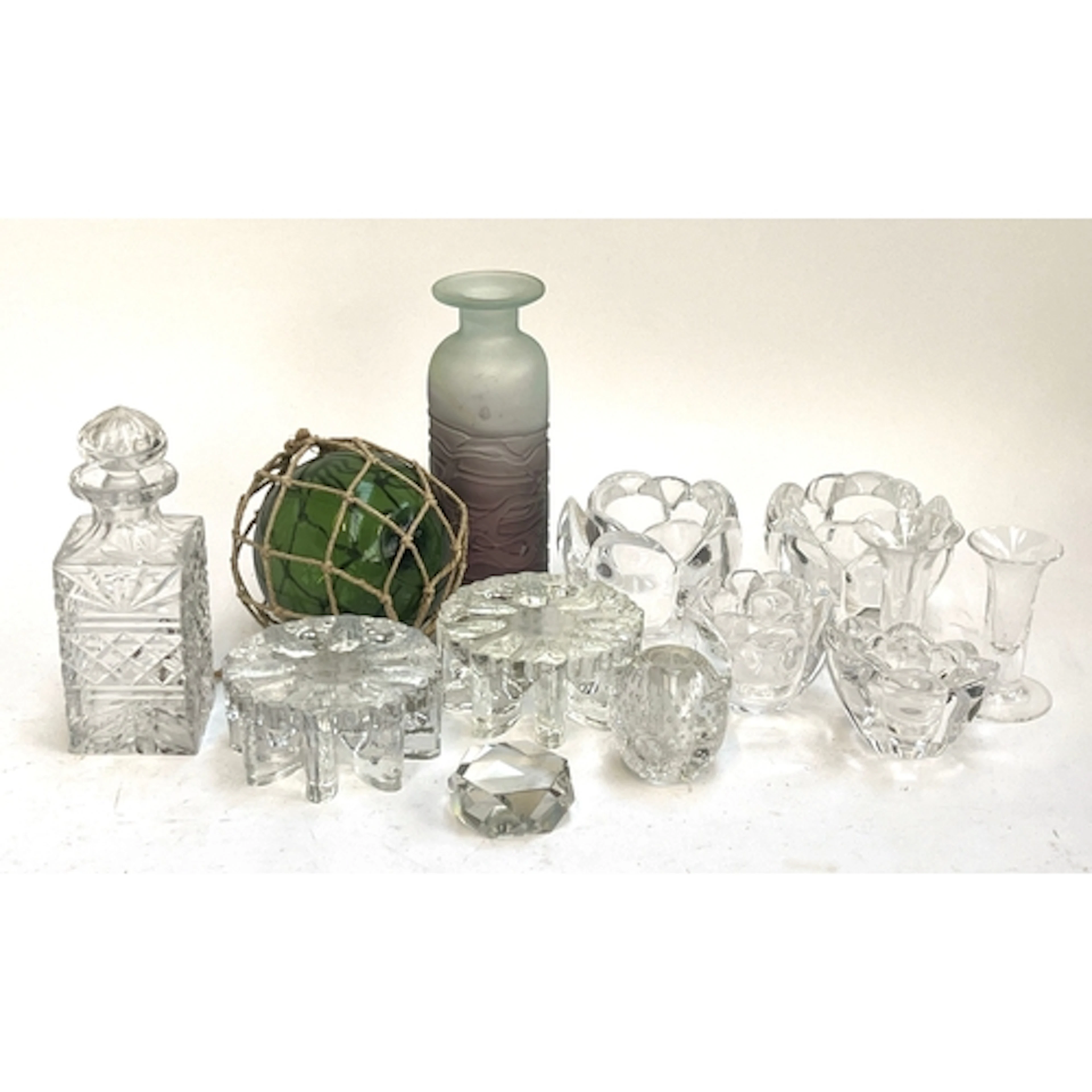 A mixed quantity of Scandinavian style glassware; green glas...