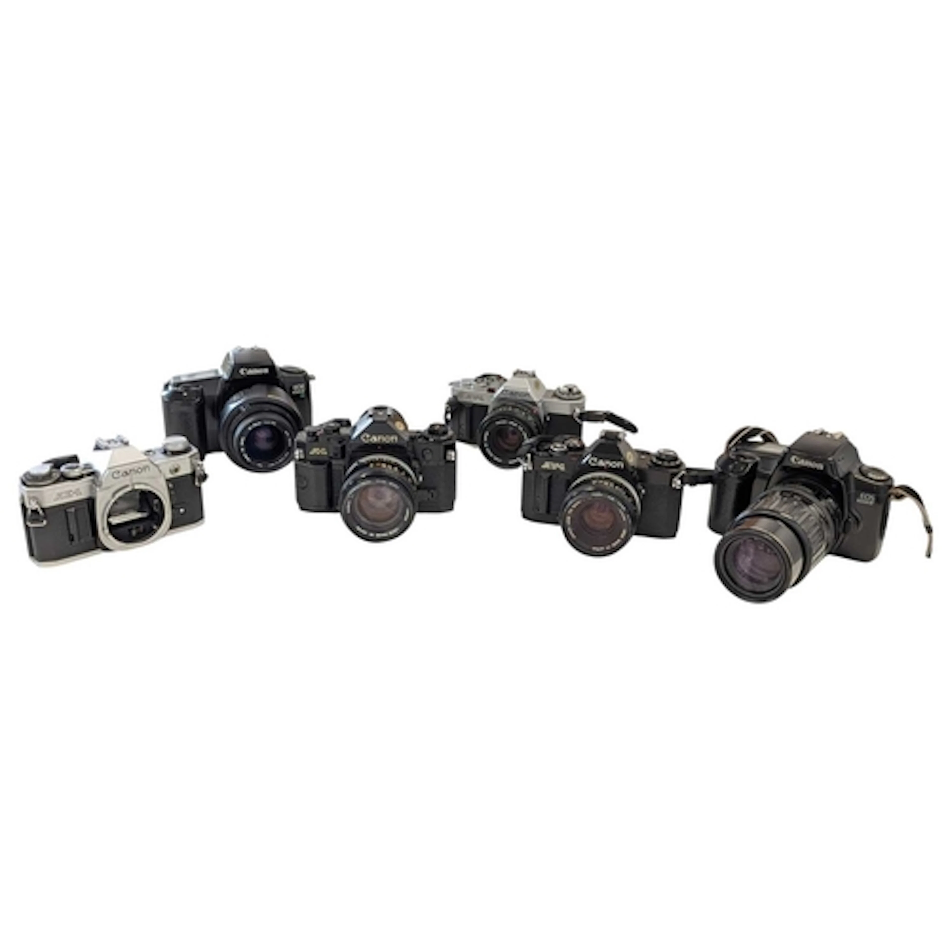 Canon, Japan - A collection of vintage and later SLR cameras...