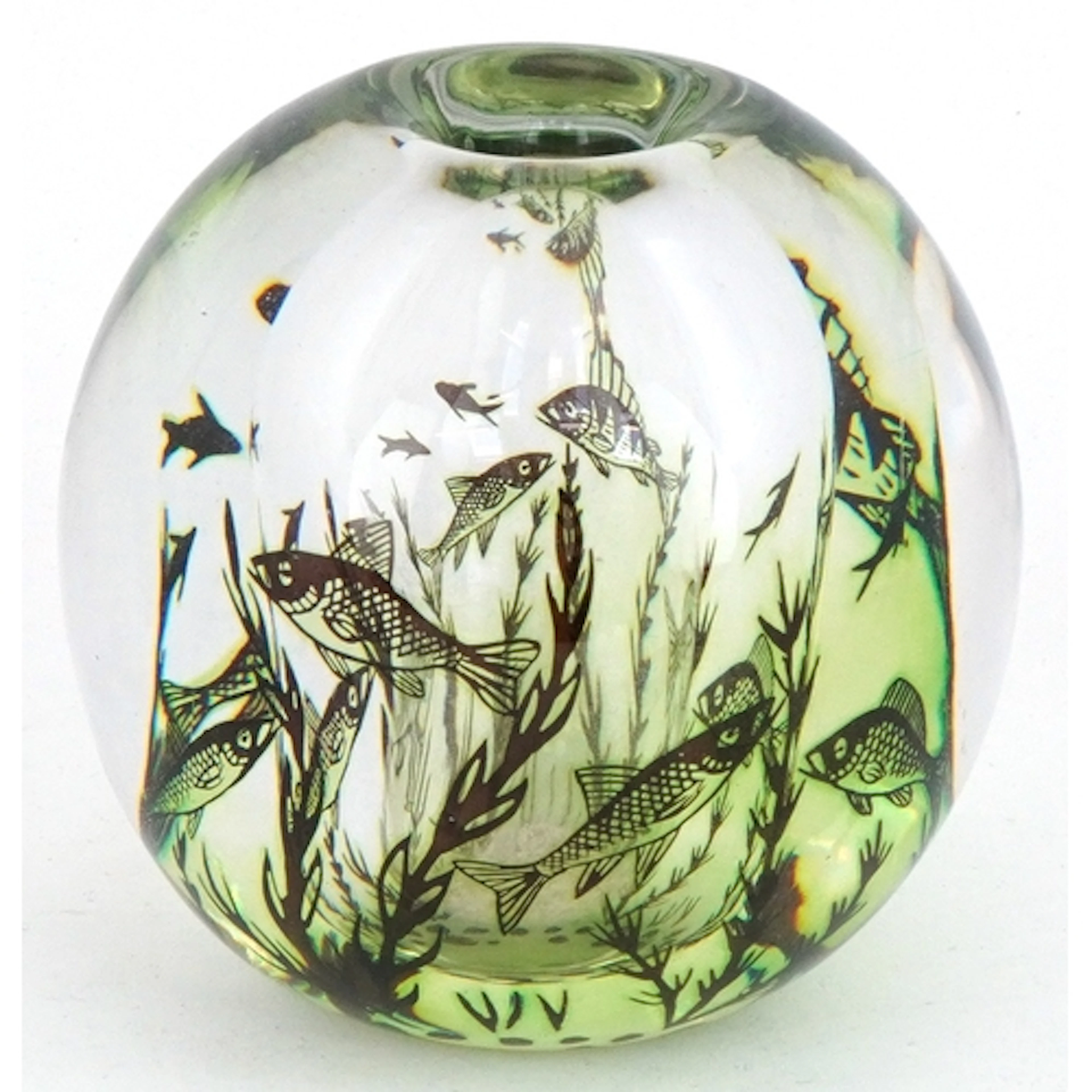 Edward Hald for Orrefors, Swedish glass paperweight/vase int...