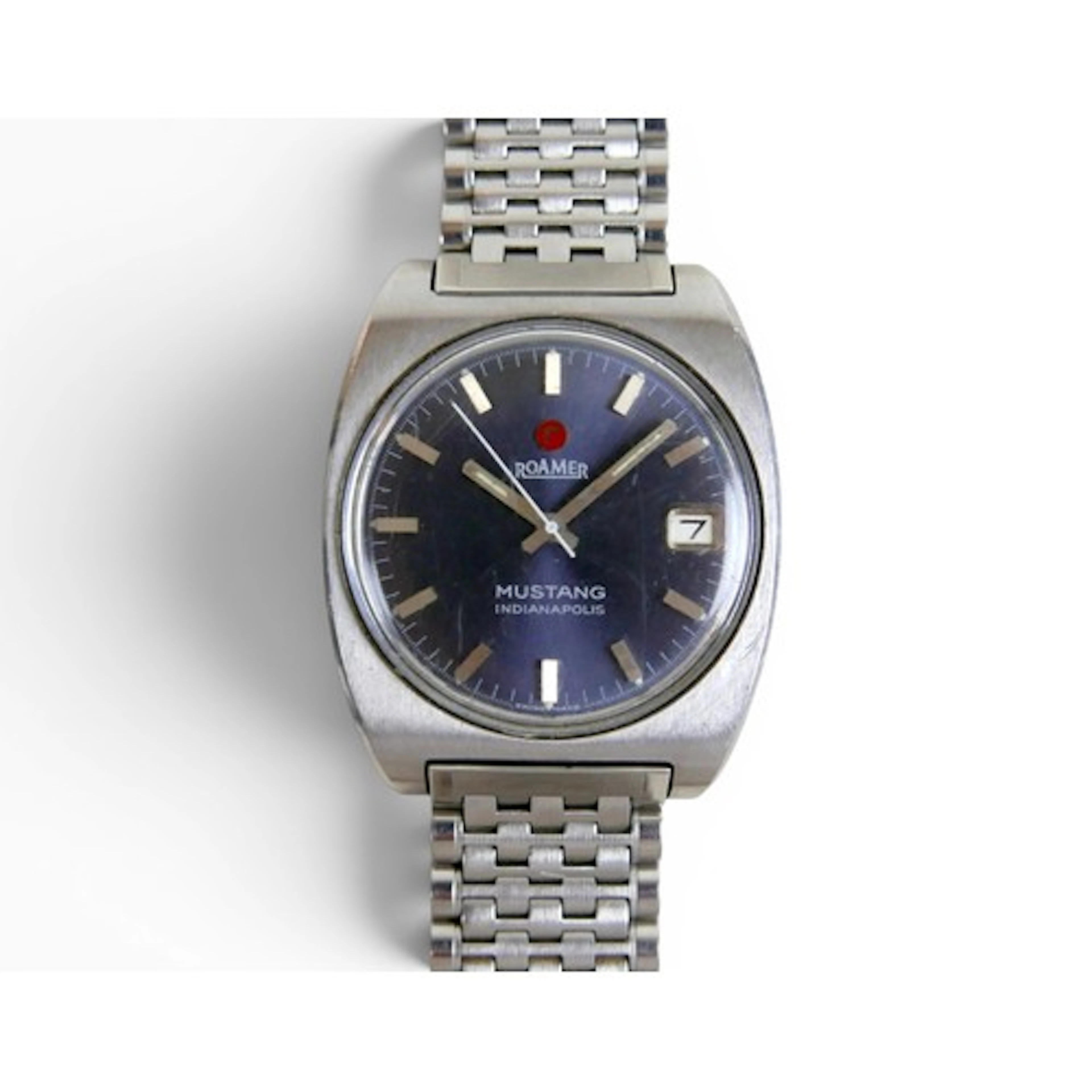 A vintage gent's Roamer Mustang wrist watch, stainless steel...