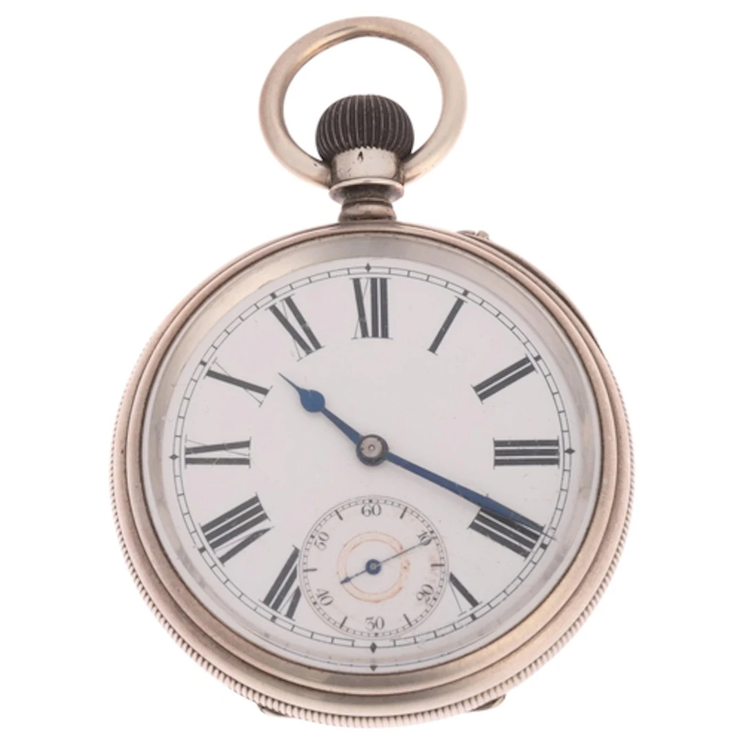 A 19th century Swiss silver open-face keyless pocket watch, ...