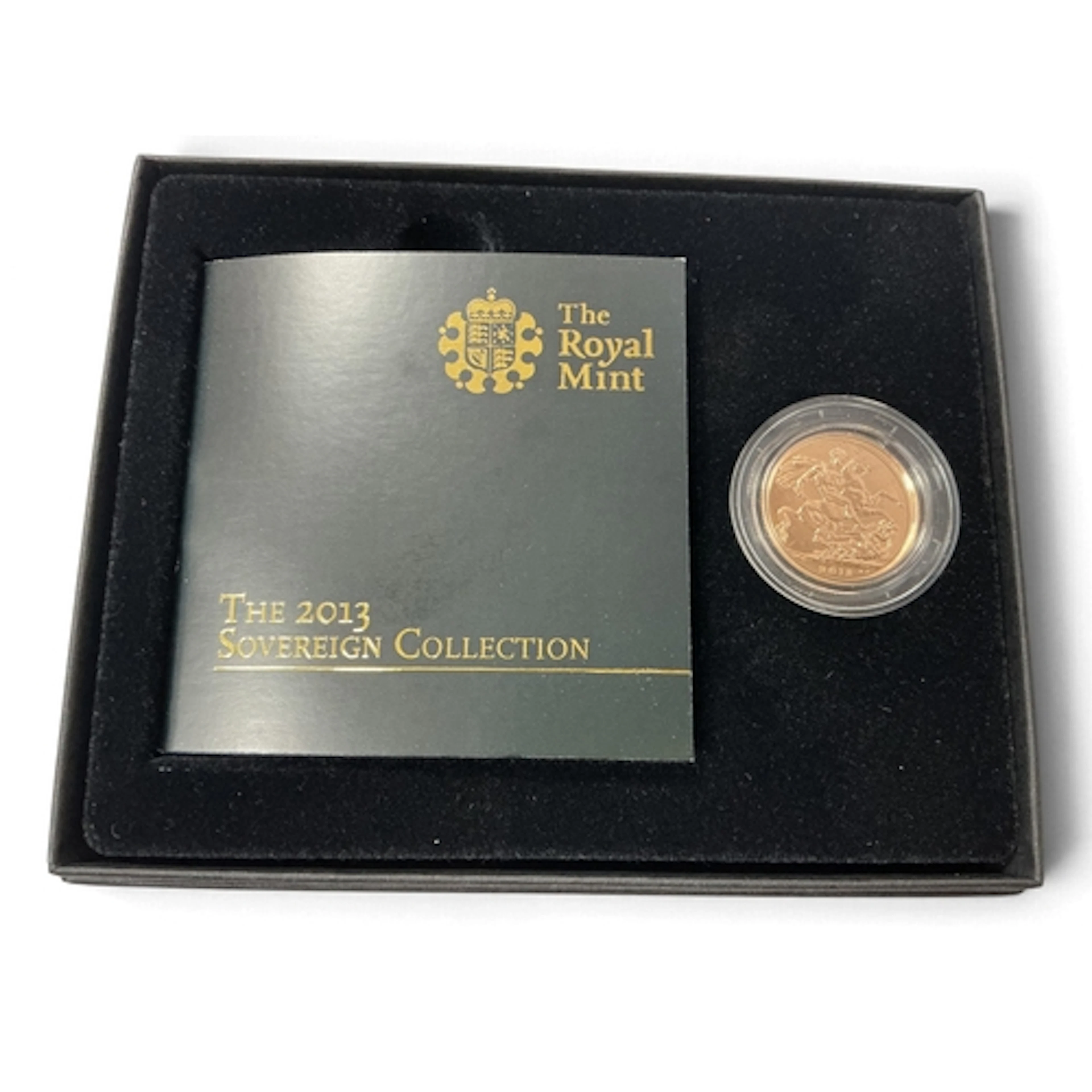 2013 Royal Mint Bunc Gold Sovereign, cased with a certificat...