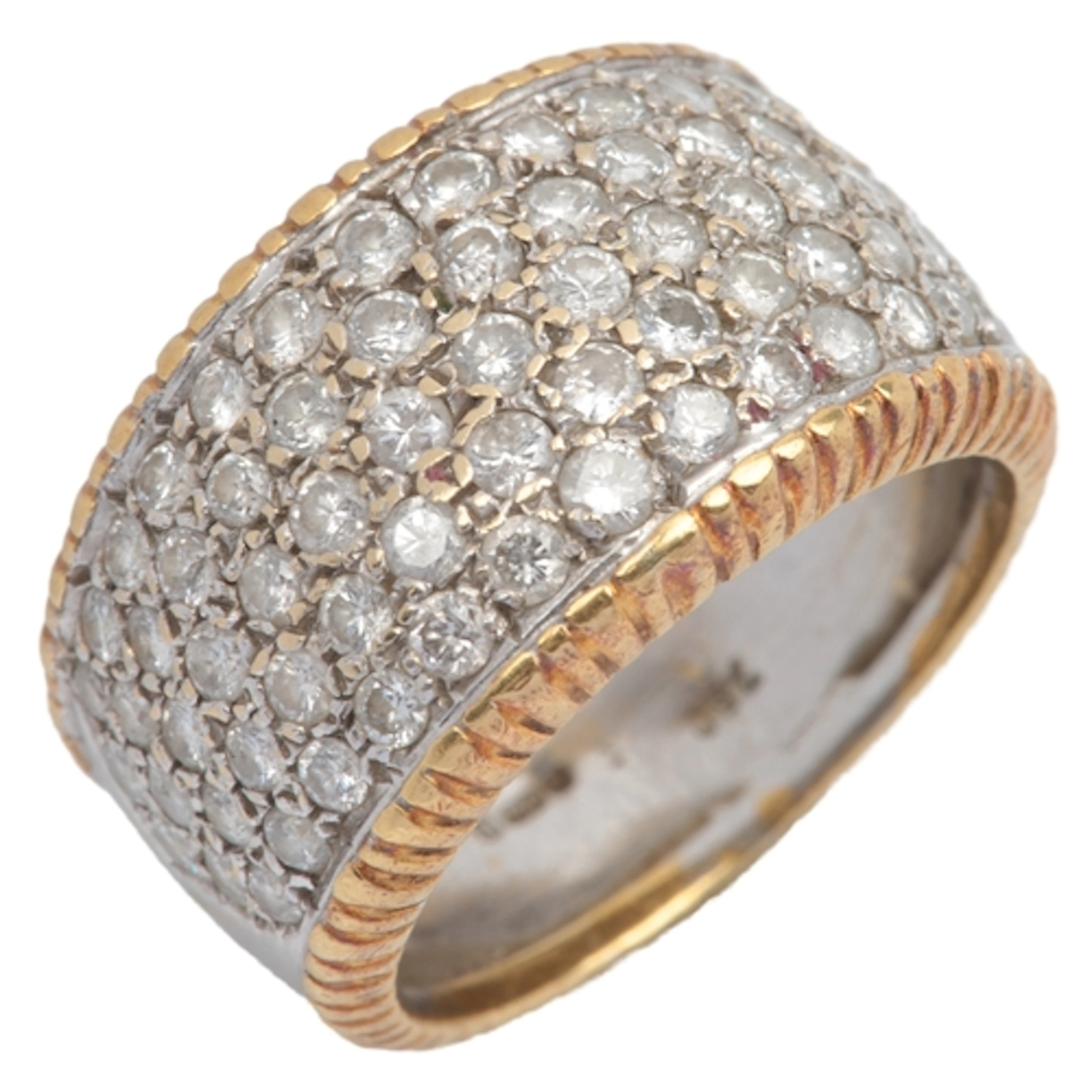 A diamond ring, circa 1993, pavé-set to the front with brill...