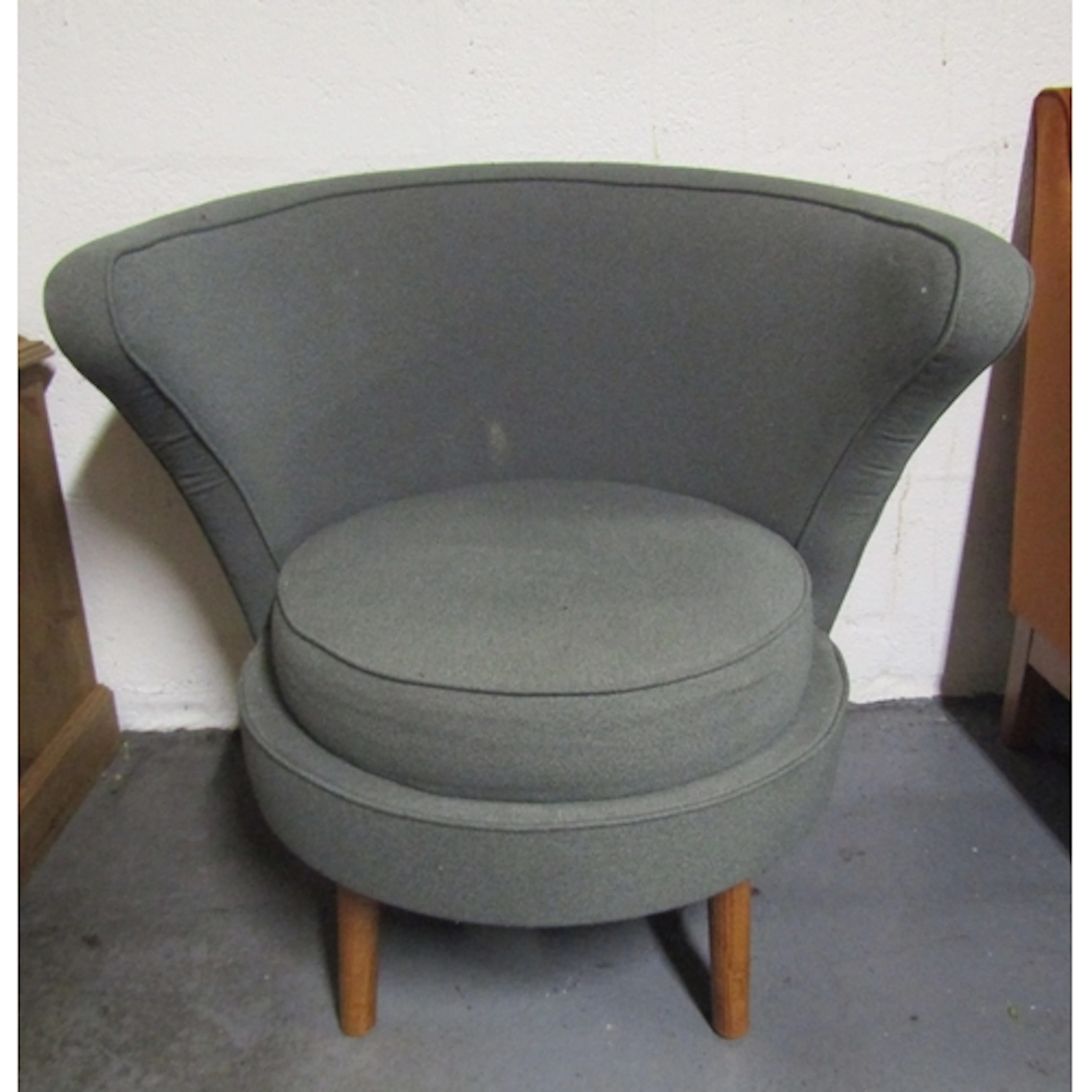 Modern Designer Upholstered Side Tub Frame Armchair Full Siz...