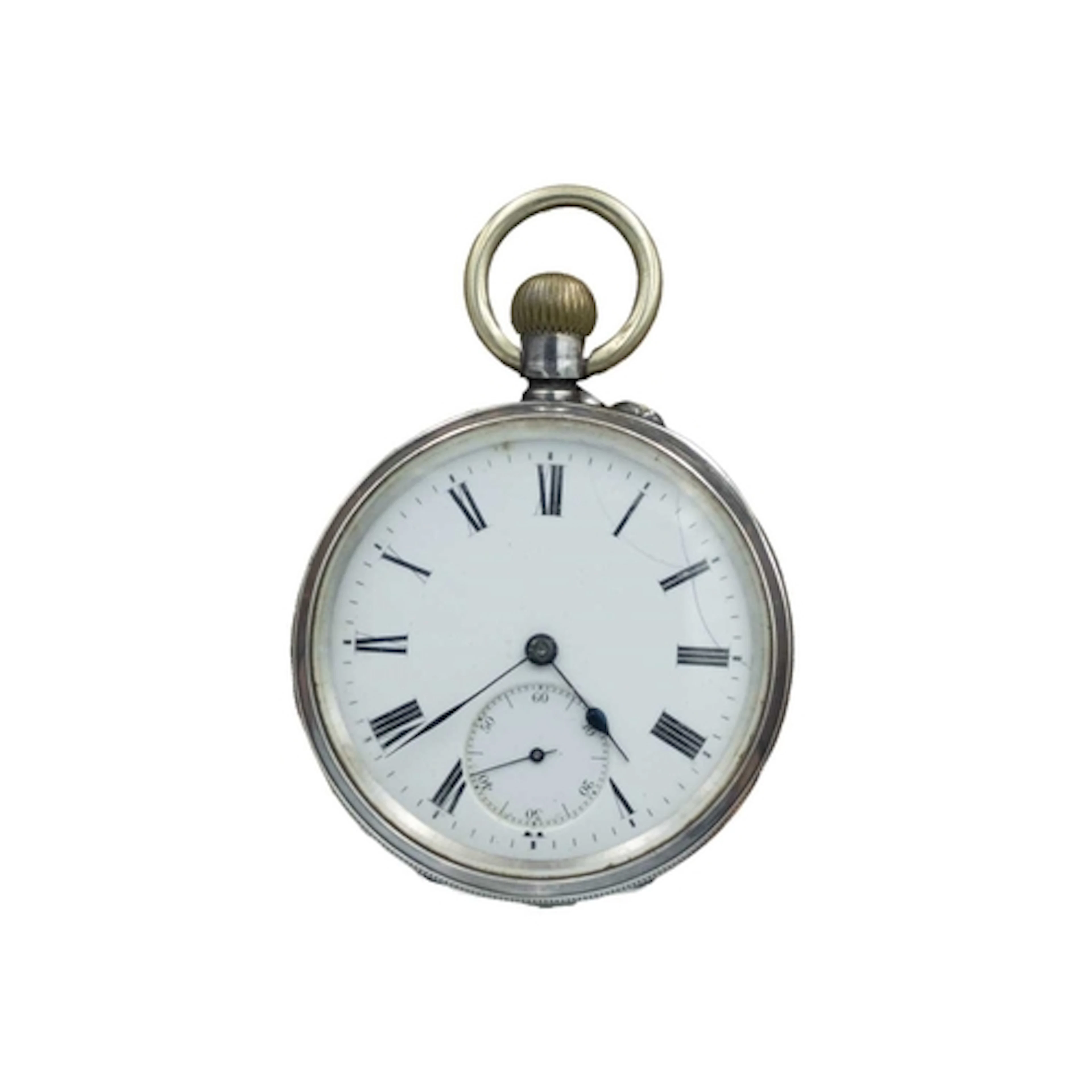 J W BENSON - A .935 silver keyless wind open face Swiss leve...