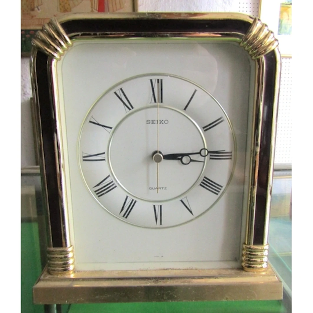 Seiko Brass Frame Mantle Clock with Roman Numeral Decorated ...
