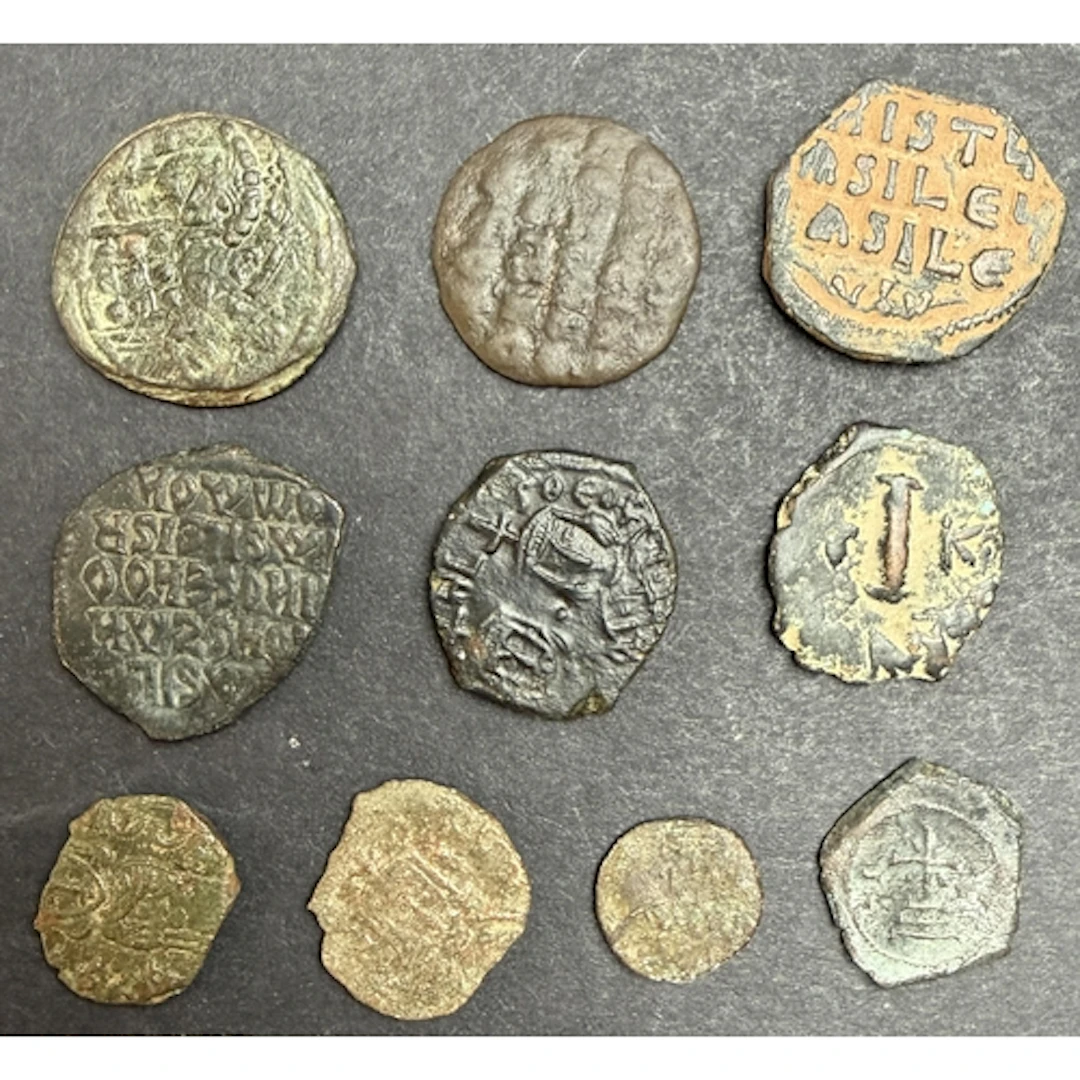 Later Byzantine Bronzes, a group of 10 later Byzantine bronz...