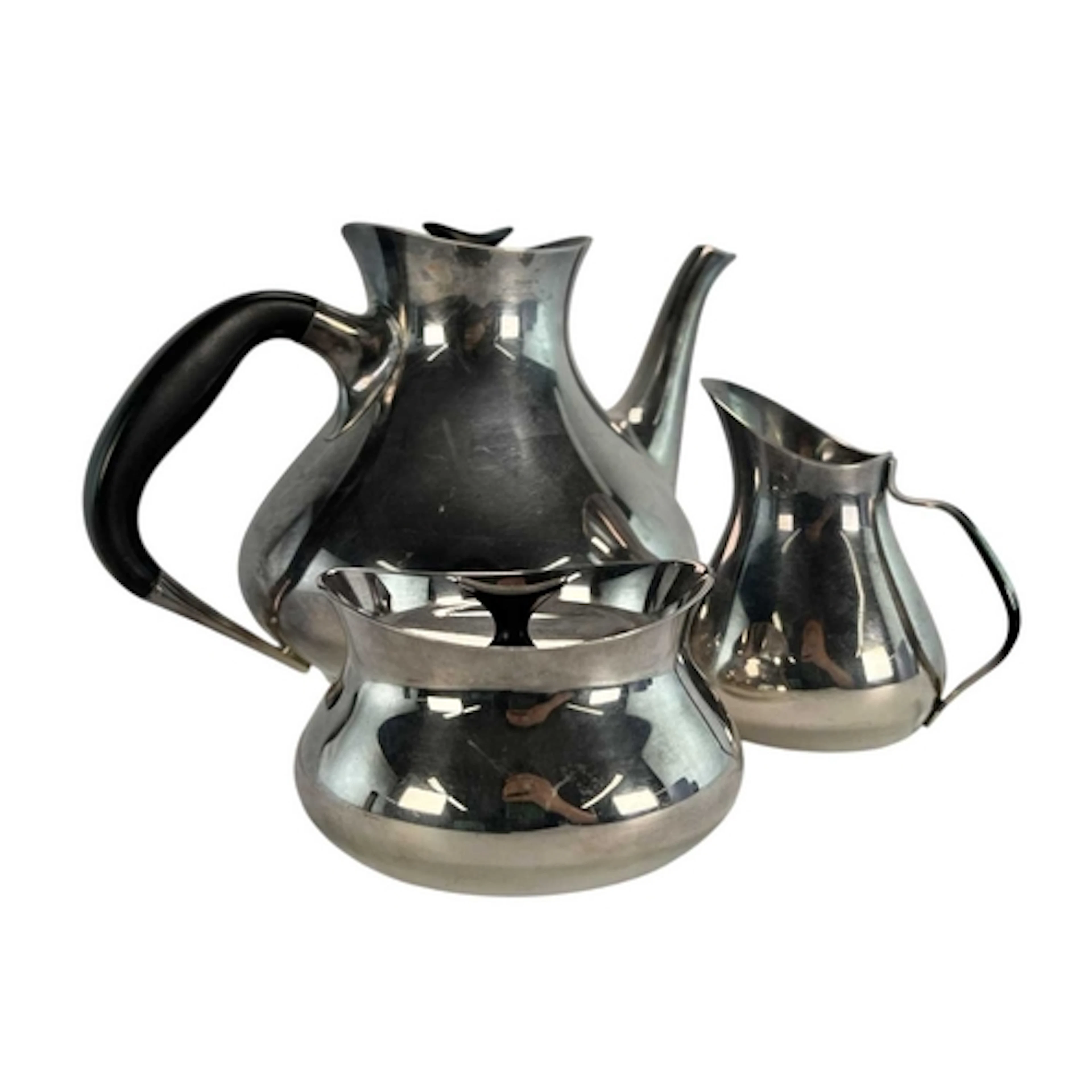 Cohr - Denmark - a mid century three piece silver plated / E...