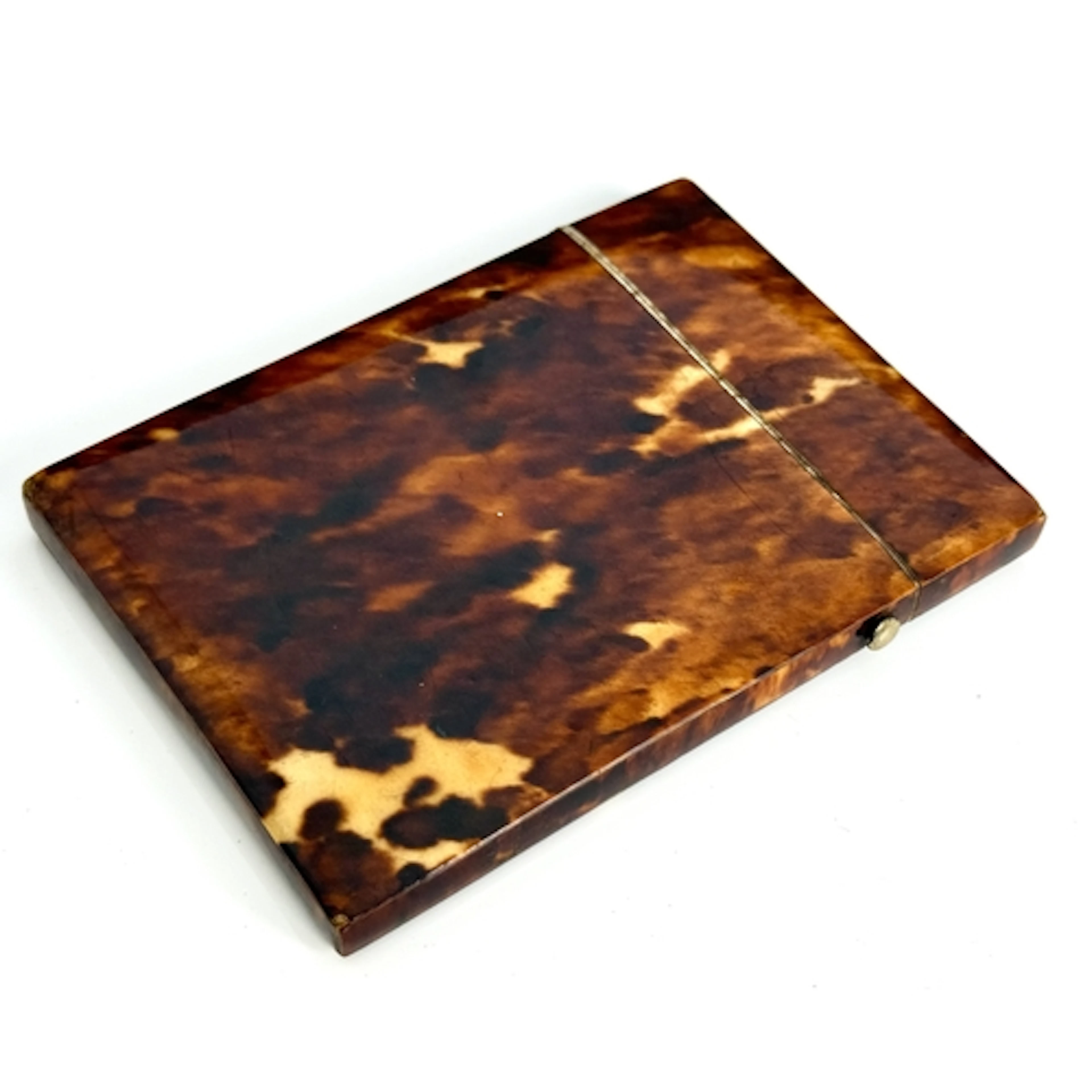 A nineteenth century tortoiseshell calling card case - with ...